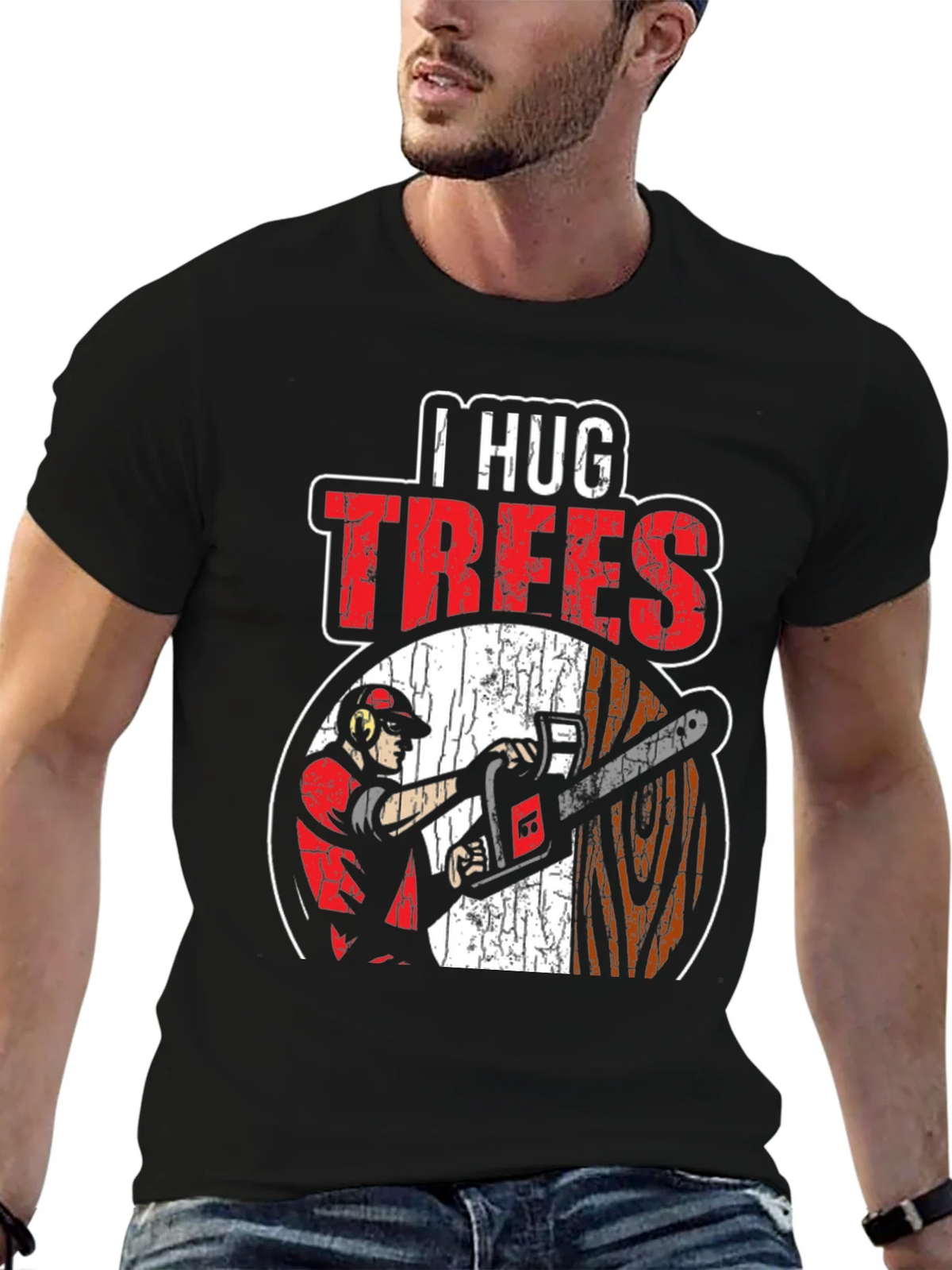 I Hug Trees Graphic T-Shirt - Arborist Lumberjack product image 6