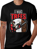 I Hug Trees Graphic T-Shirt - Arborist Lumberjack product image 1