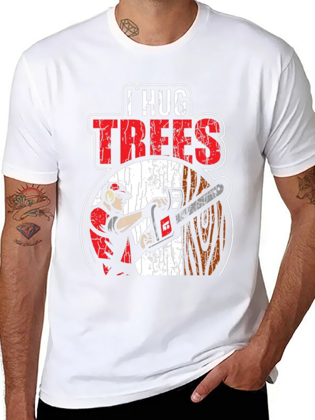 I Hug Trees Graphic T-Shirt - Arborist Lumberjack product image 7