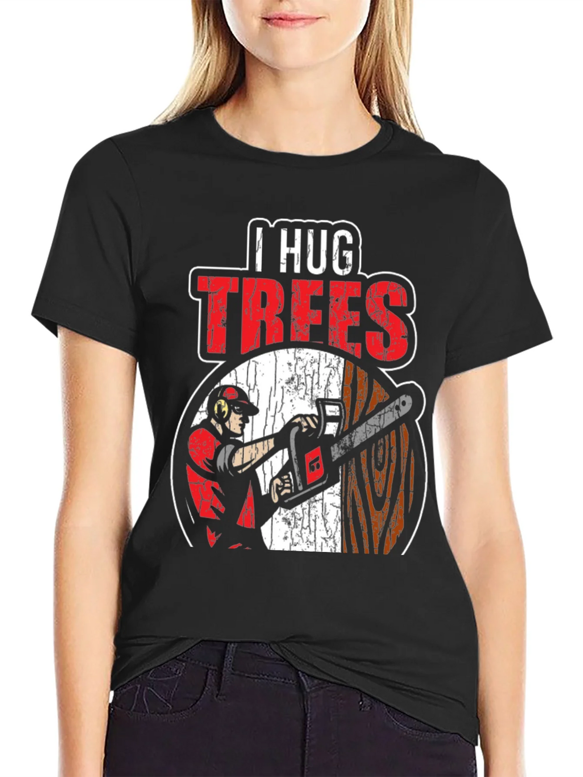I Hug Trees Graphic T-Shirt - Arborist Lumberjack product image 2