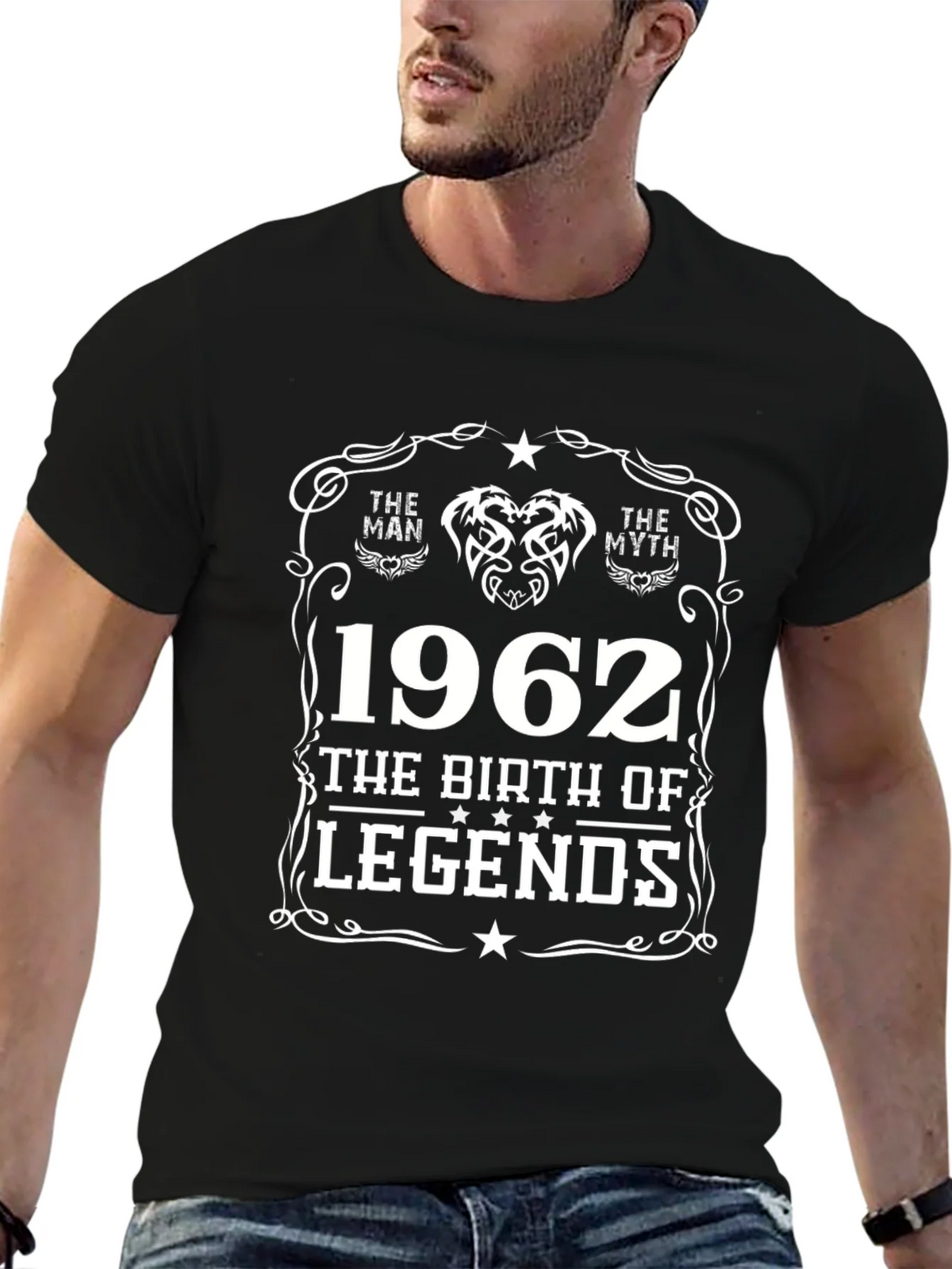 The Man Myth Legend 1962 Black T-Shirt product image 5