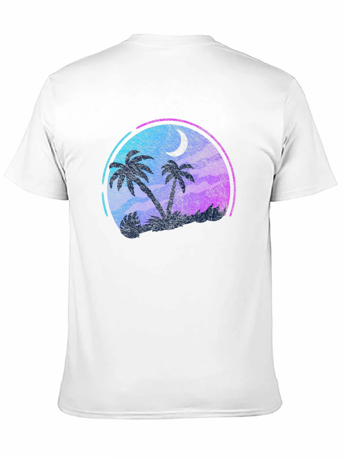 Tropical Palm Tree Moon Graphic Black T-Shirt product image 10