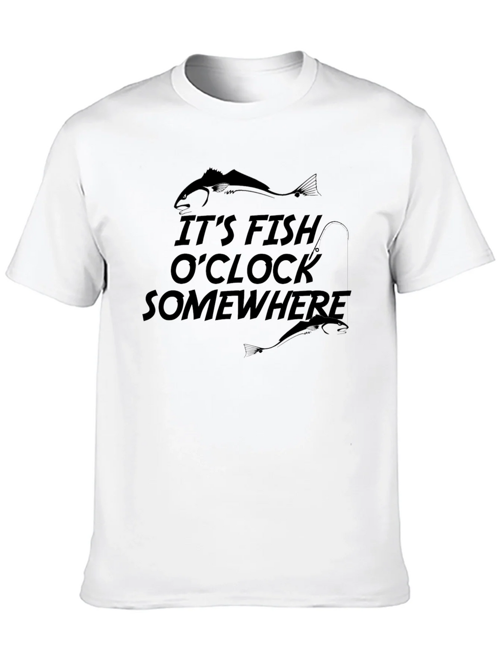 Its Fish OClock Somewhere Black Graphic T-Shirt product image 9