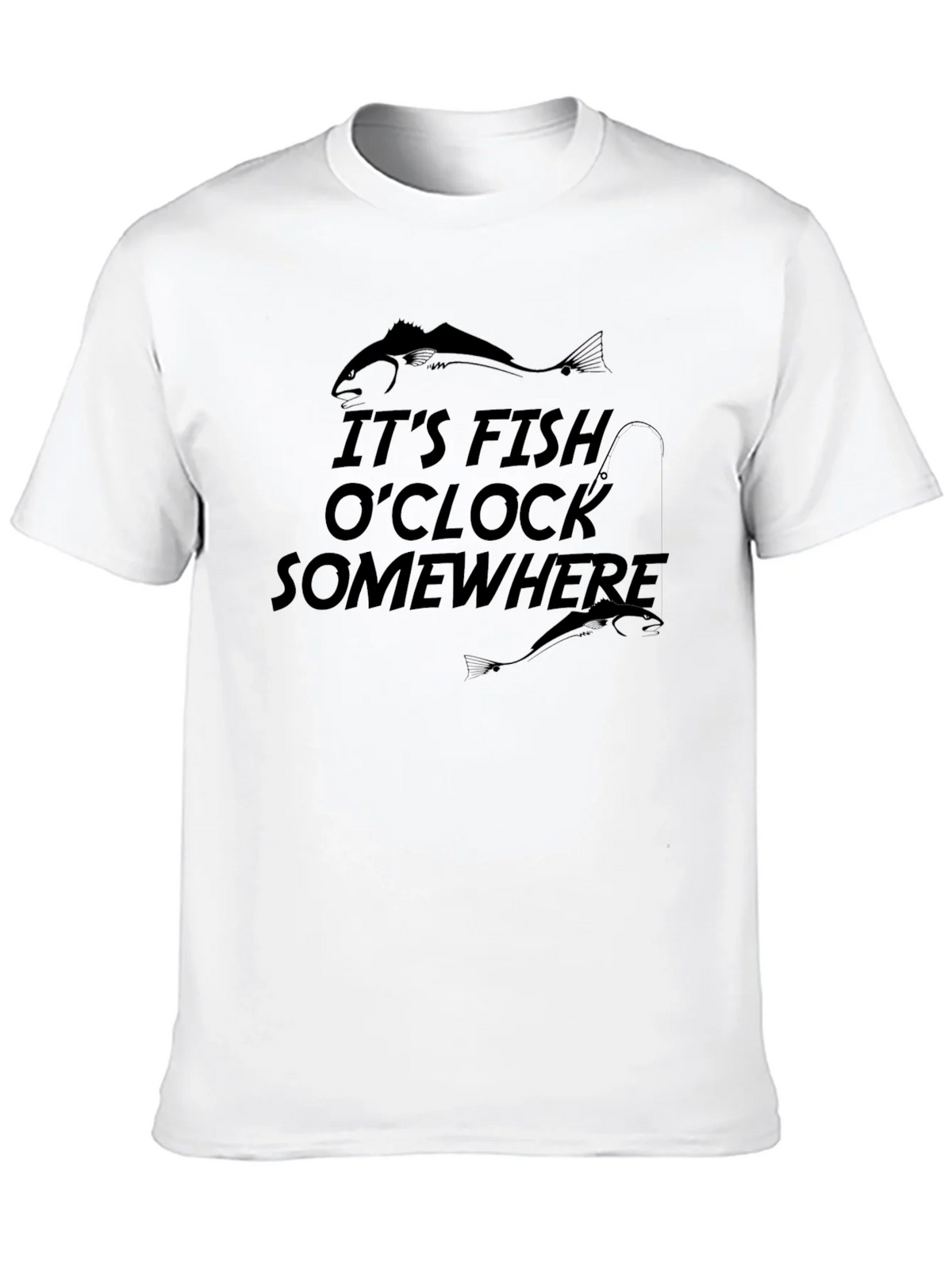 Its Fish OClock Somewhere Black Graphic T-Shirt product image 9