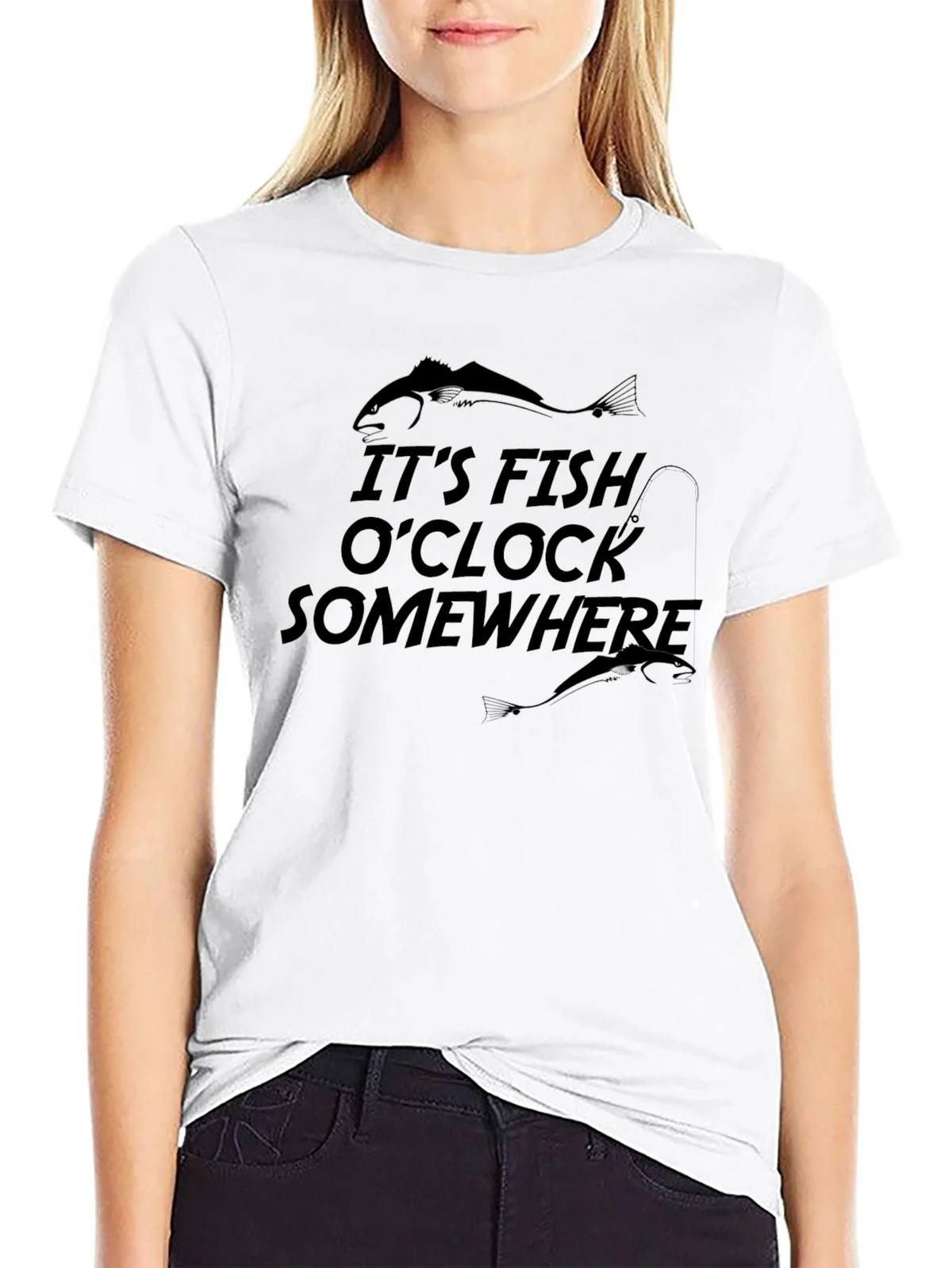 Its Fish OClock Somewhere Black Graphic T-Shirt product image 8