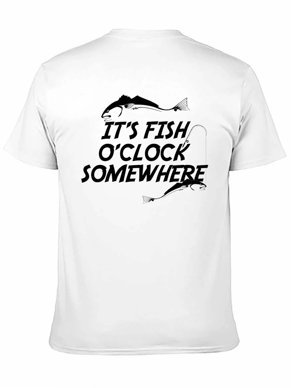 Its Fish OClock Somewhere Black Graphic T-Shirt product image 10