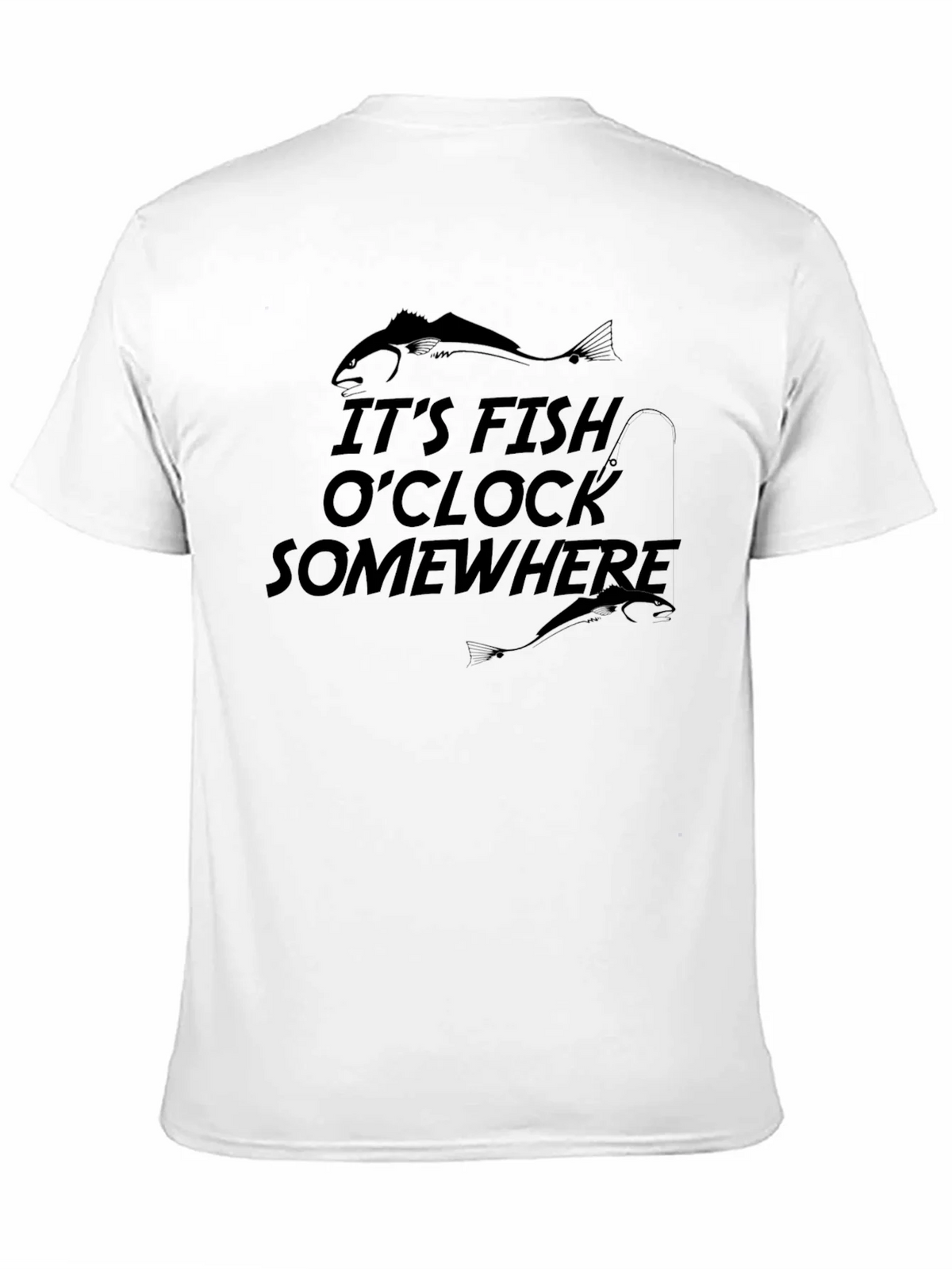 Its Fish OClock Somewhere Black Graphic T-Shirt product image 10