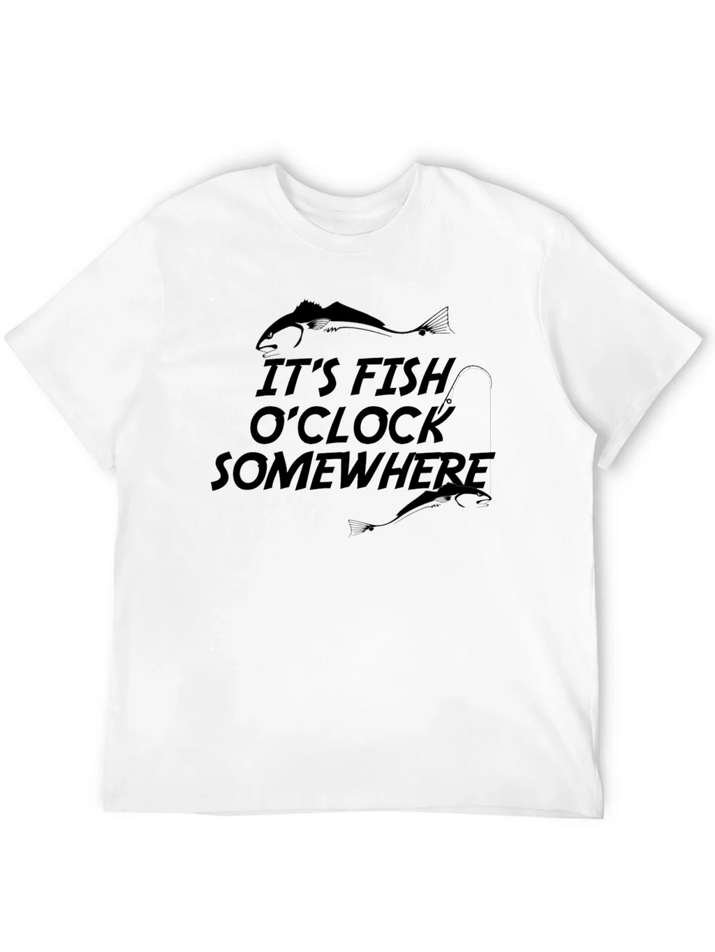 Its Fish OClock Somewhere Black Graphic T-Shirt product image 11