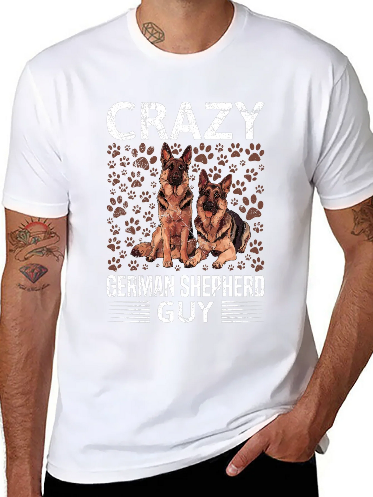 Crazy German Shepherd Guy T-Shirt - Dog Lover Tee product image 7