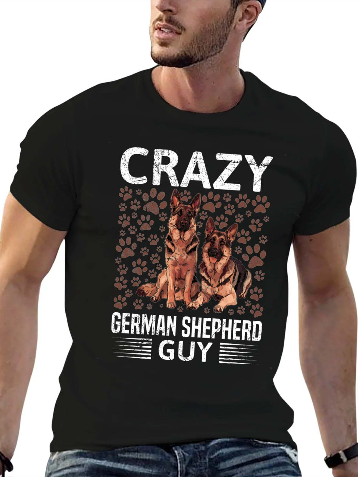Crazy German Shepherd Guy T-Shirt - Dog Lover Tee product image 6
