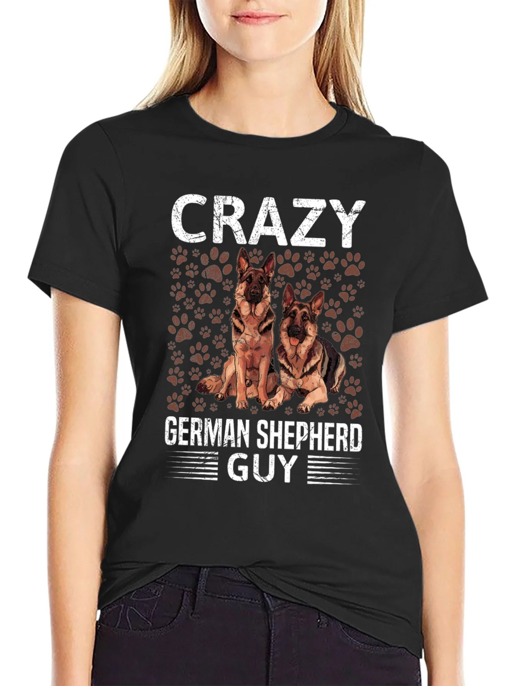 Crazy German Shepherd Guy T-Shirt - Dog Lover Tee product image 2