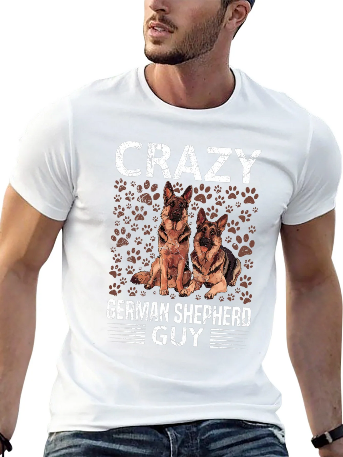 Crazy German Shepherd Guy T-Shirt - Dog Lover Tee product image 12