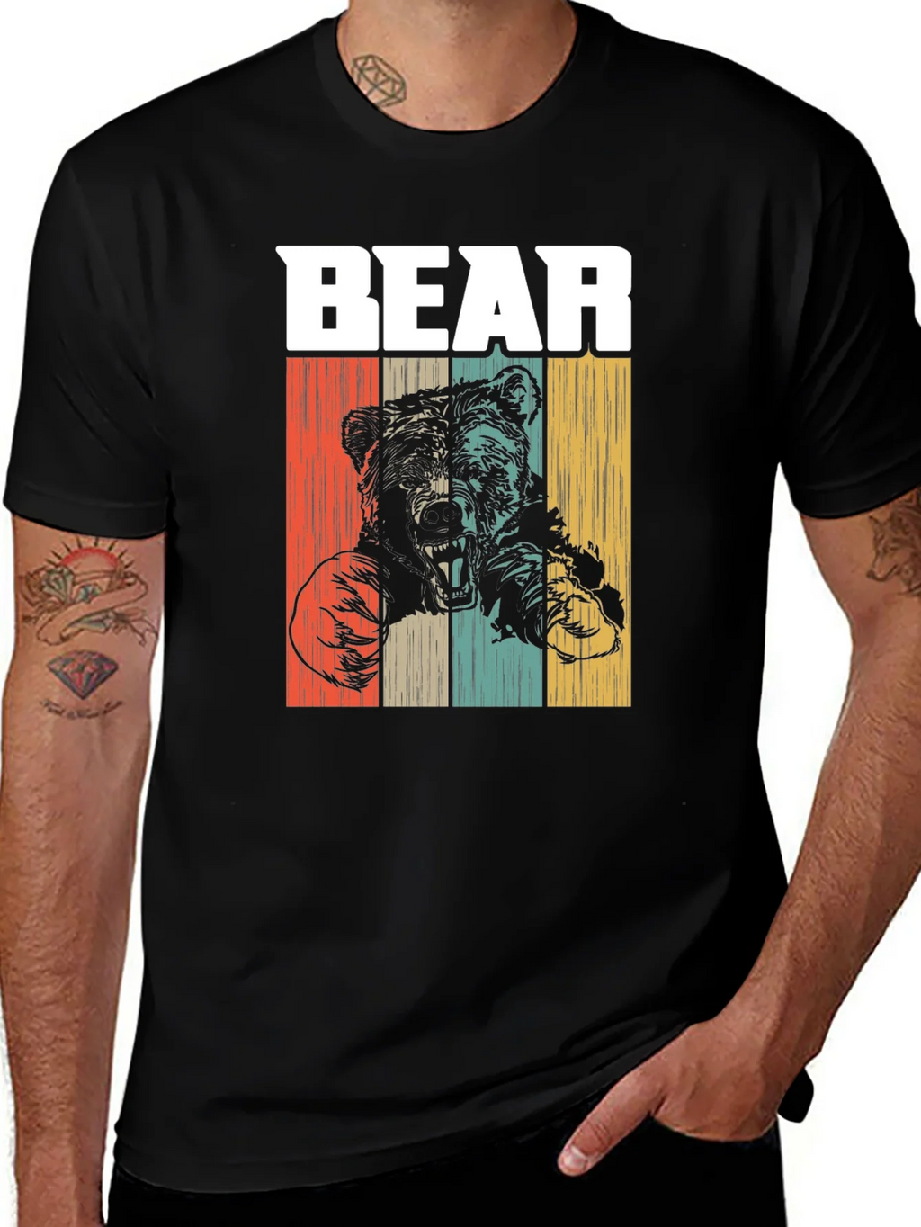 Vintage Style Bear Graphic T-Shirt product image 1