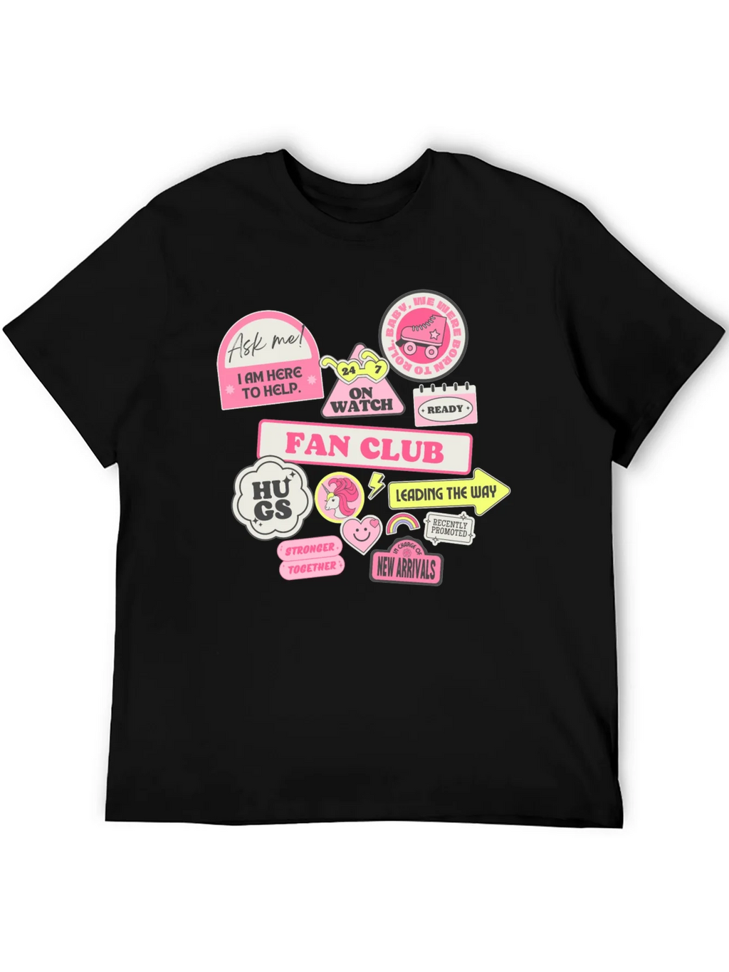 Fun Graphic T-Shirt with Pink Stickers product image 5