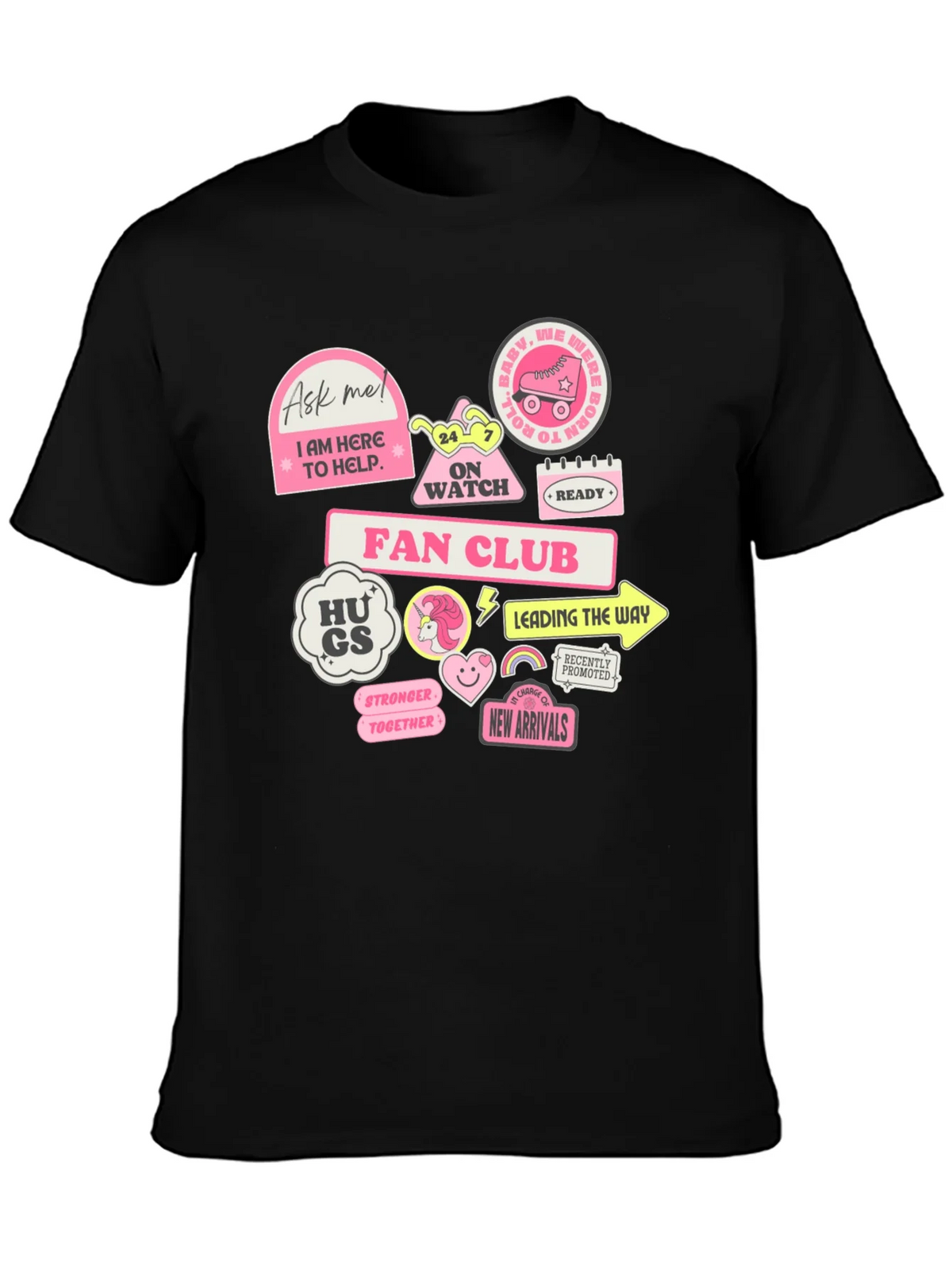 Fun Graphic T-Shirt with Pink Stickers product image 3