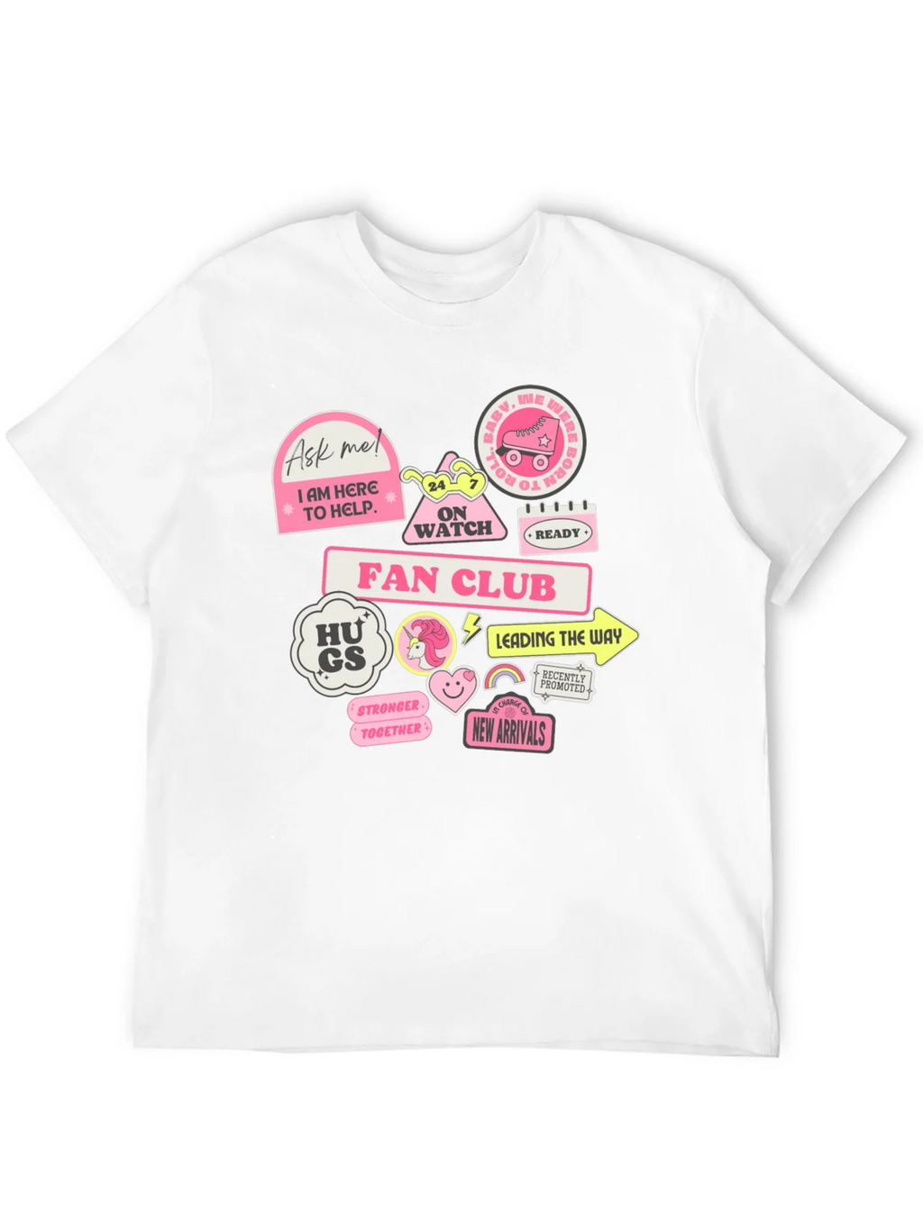 Fun Graphic T-Shirt with Pink Stickers product image 11