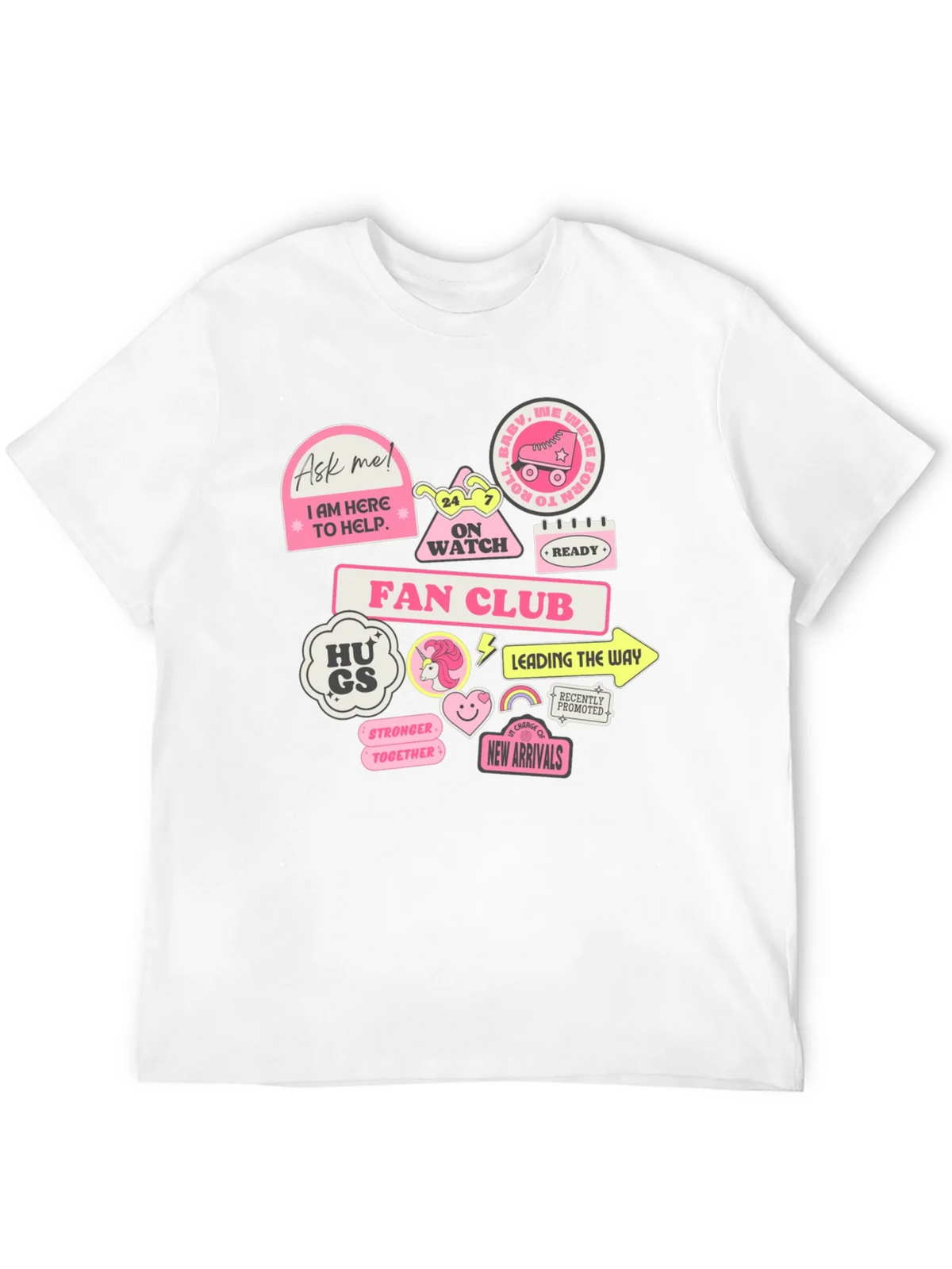 Fun Graphic T-Shirt with Pink Stickers product image 11