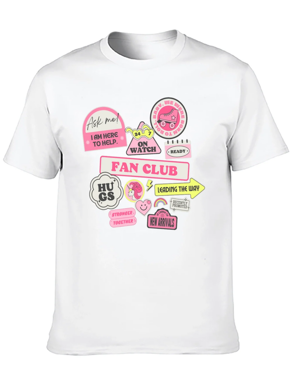 Fun Graphic T-Shirt with Pink Stickers product image 9