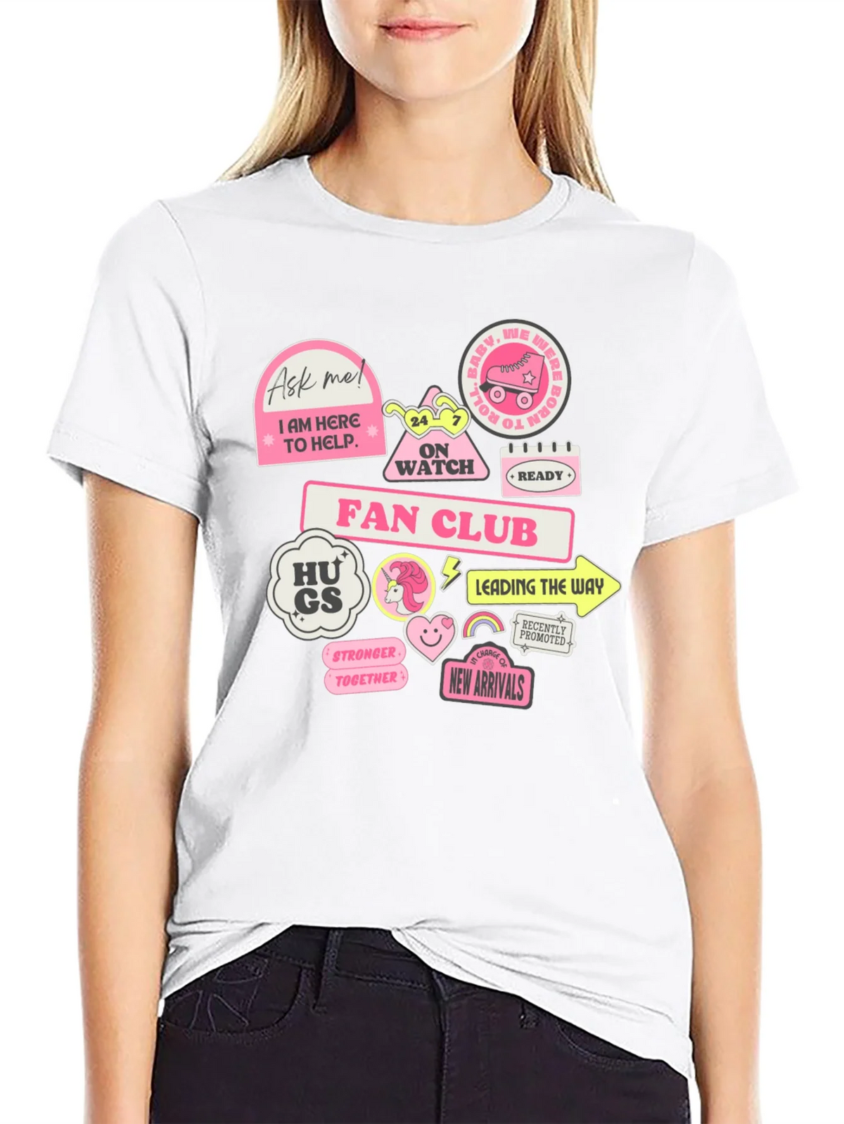 Fun Graphic T-Shirt with Pink Stickers product image 8