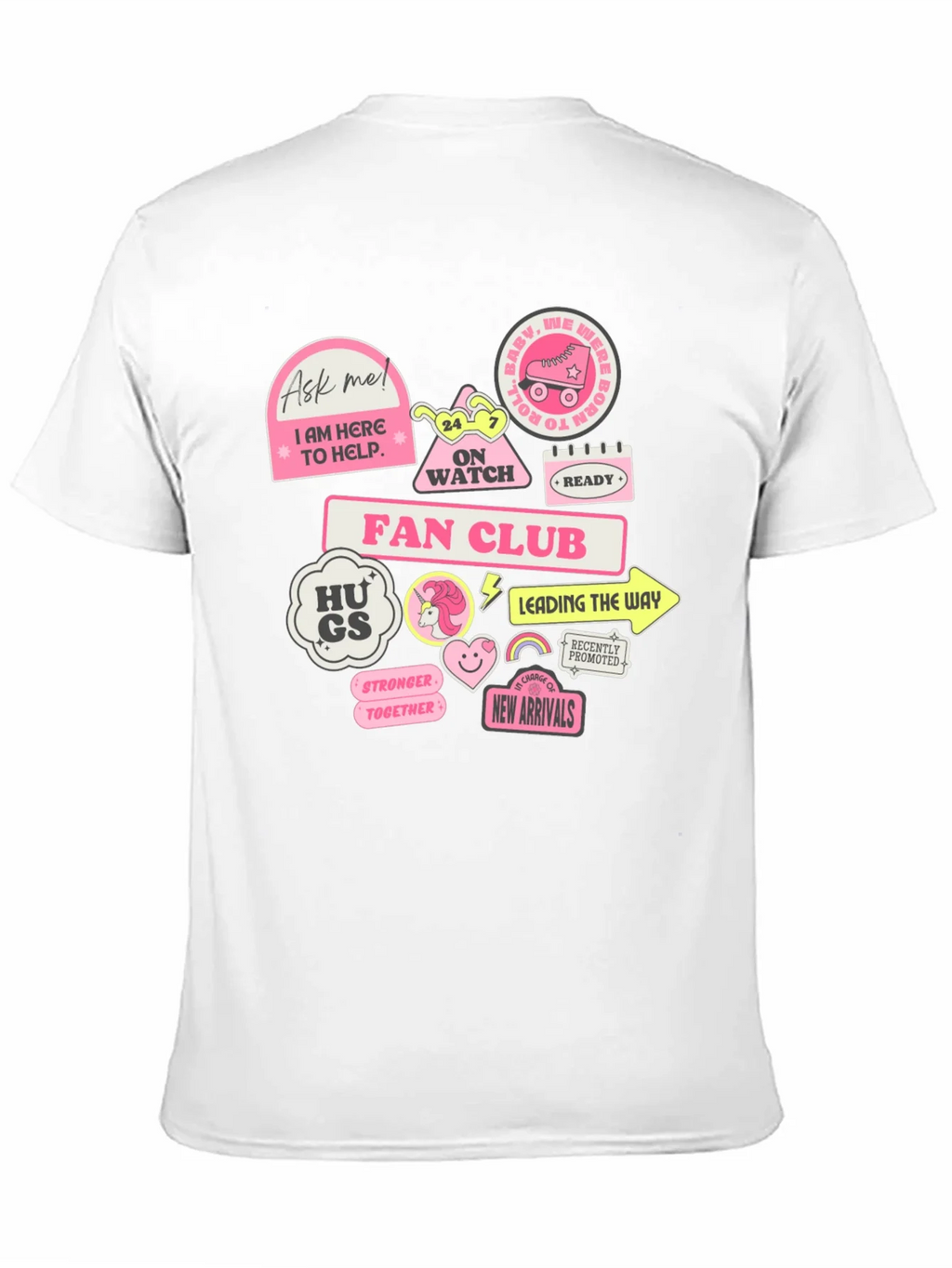 Fun Graphic T-Shirt with Pink Stickers product image 10