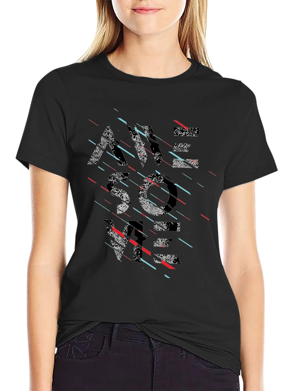 Modern Graphic Tee - Black - Abstract Design product image 2