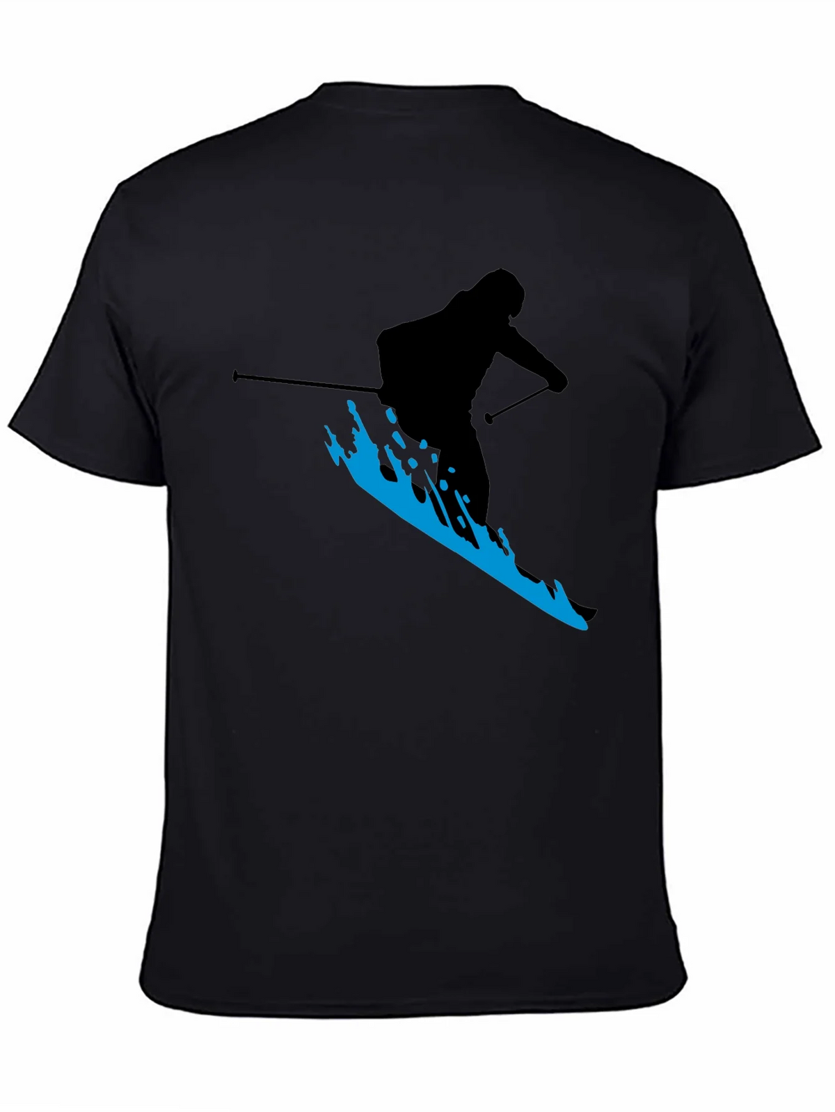 Skiing Silhouette T-Shirt - Black Graphic Tee product image 4