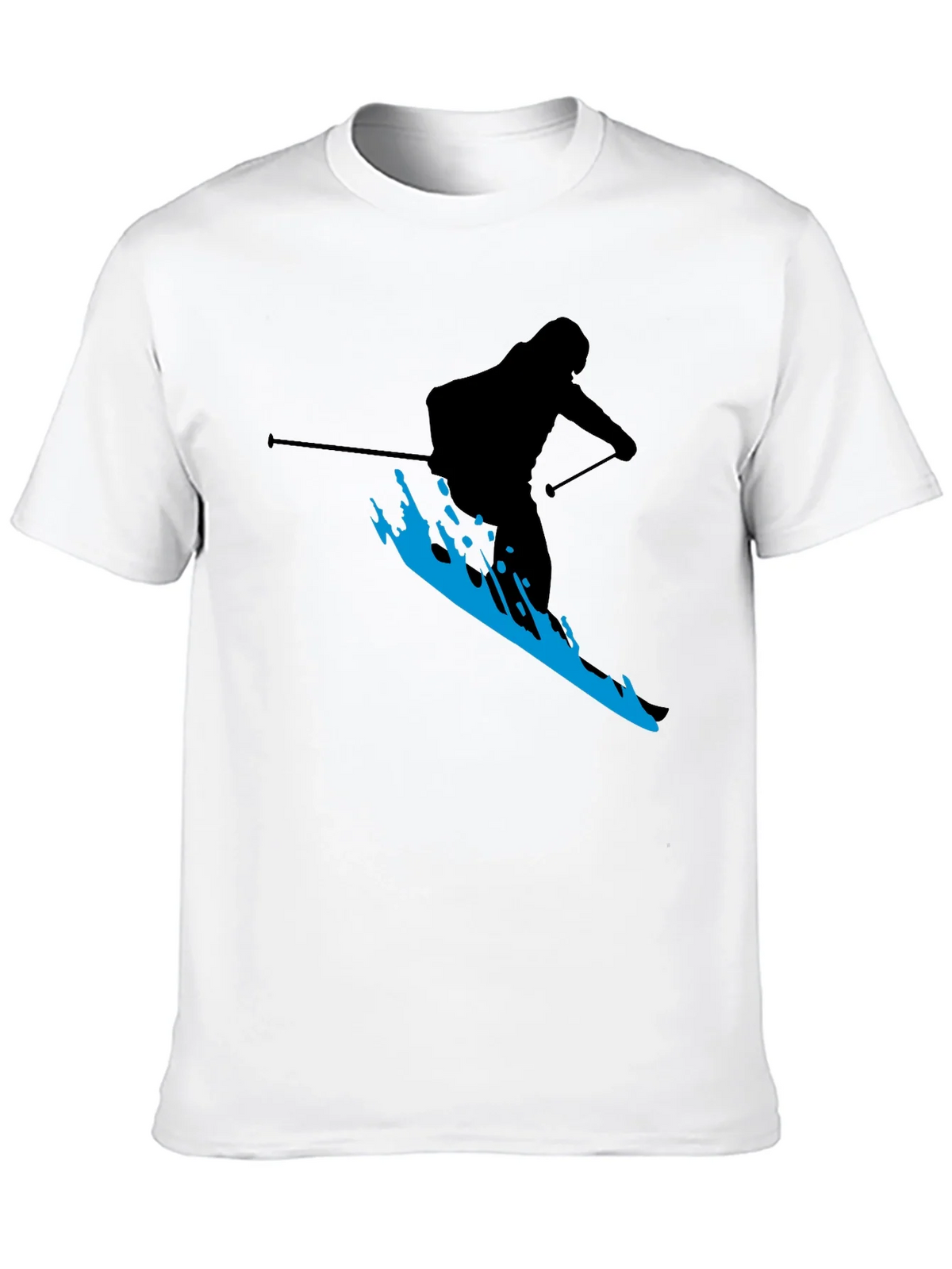 Skiing Silhouette T-Shirt - Black Graphic Tee product image 9