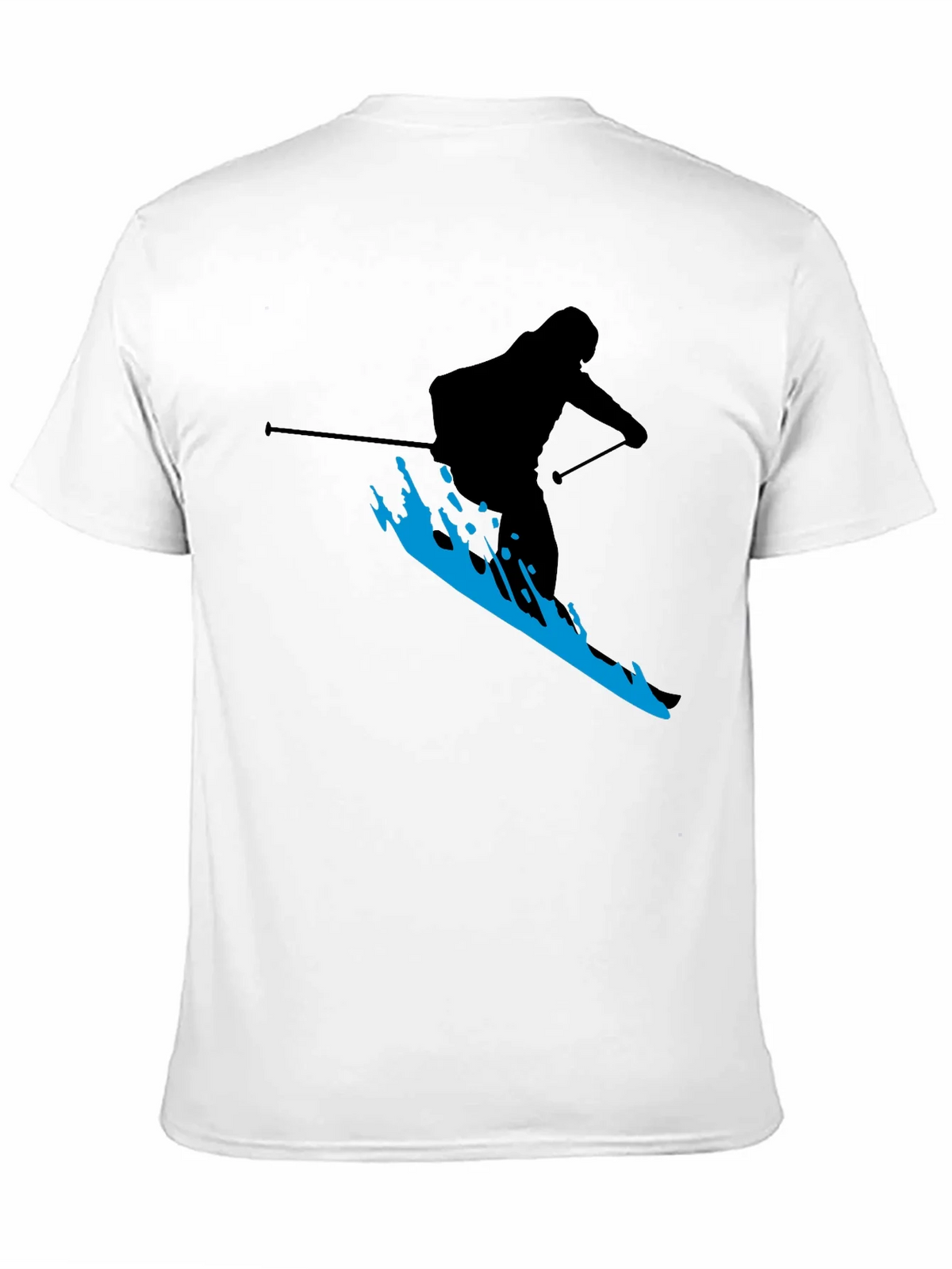 Skiing Silhouette T-Shirt - Black Graphic Tee product image 10