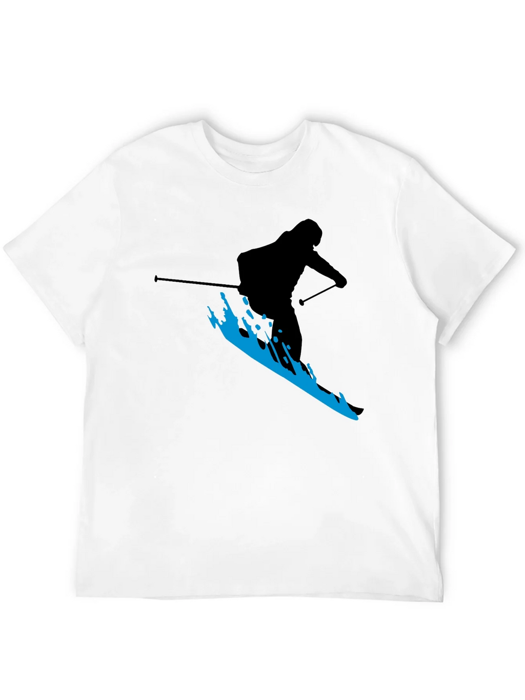 Skiing Silhouette T-Shirt - Black Graphic Tee product image 11