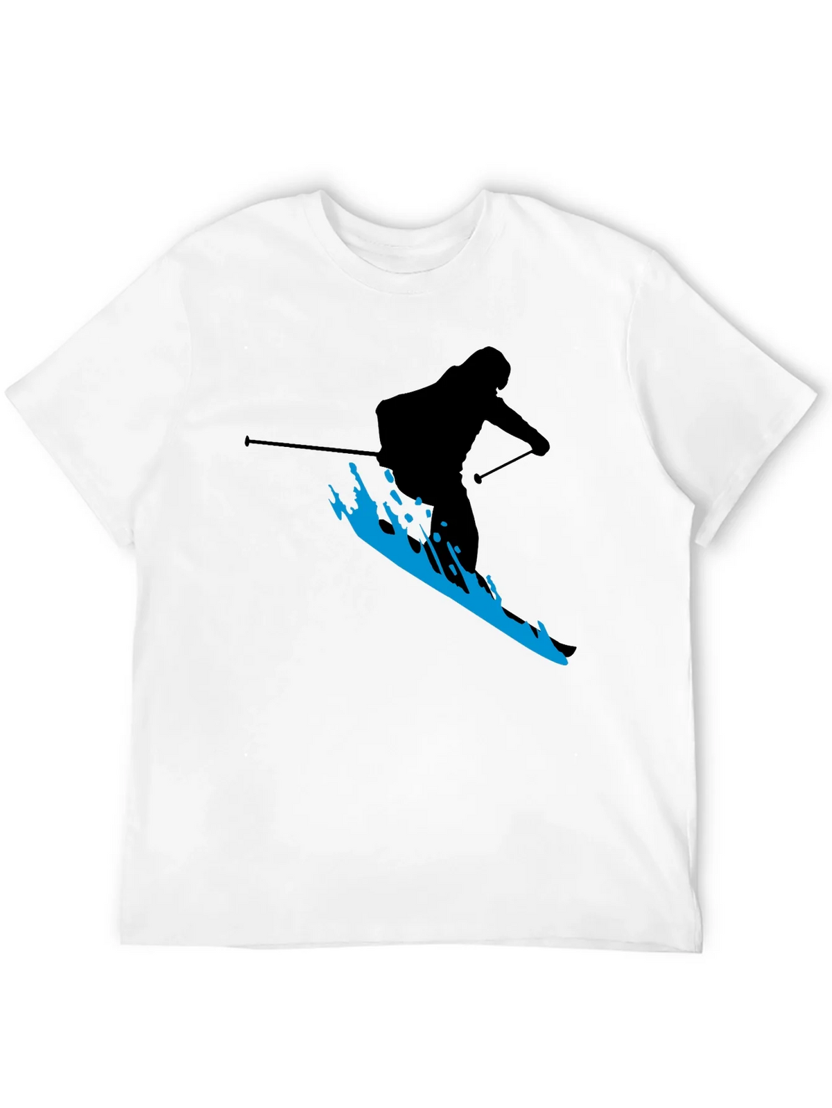 Skiing Silhouette T-Shirt - Black Graphic Tee product image 11