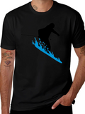 Skiing Silhouette T-Shirt - Black Graphic Tee product image 1