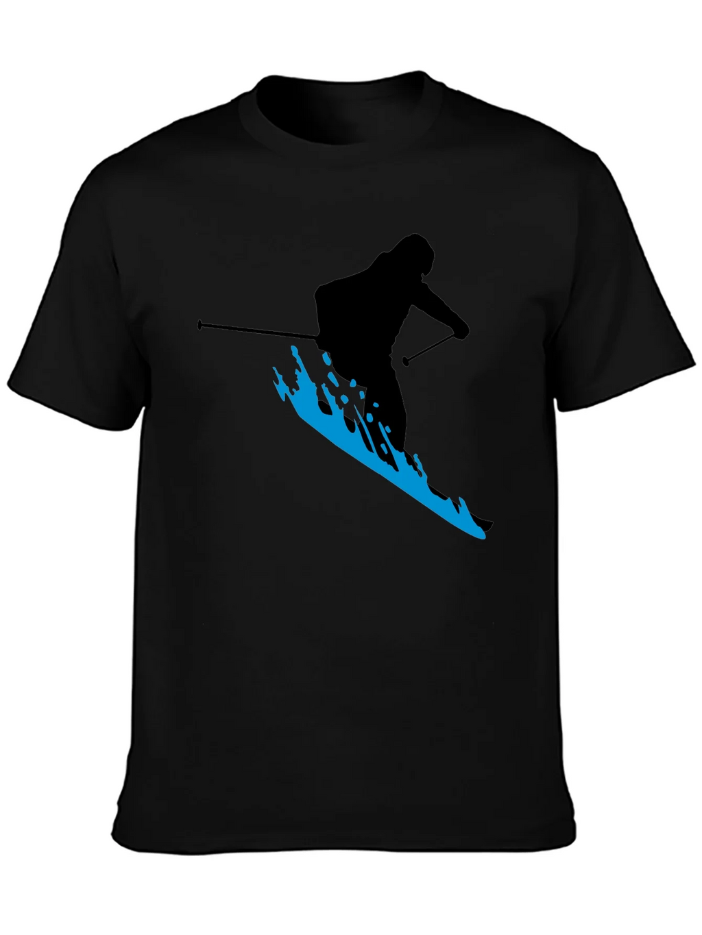 Skiing Silhouette T-Shirt - Black Graphic Tee product image 3