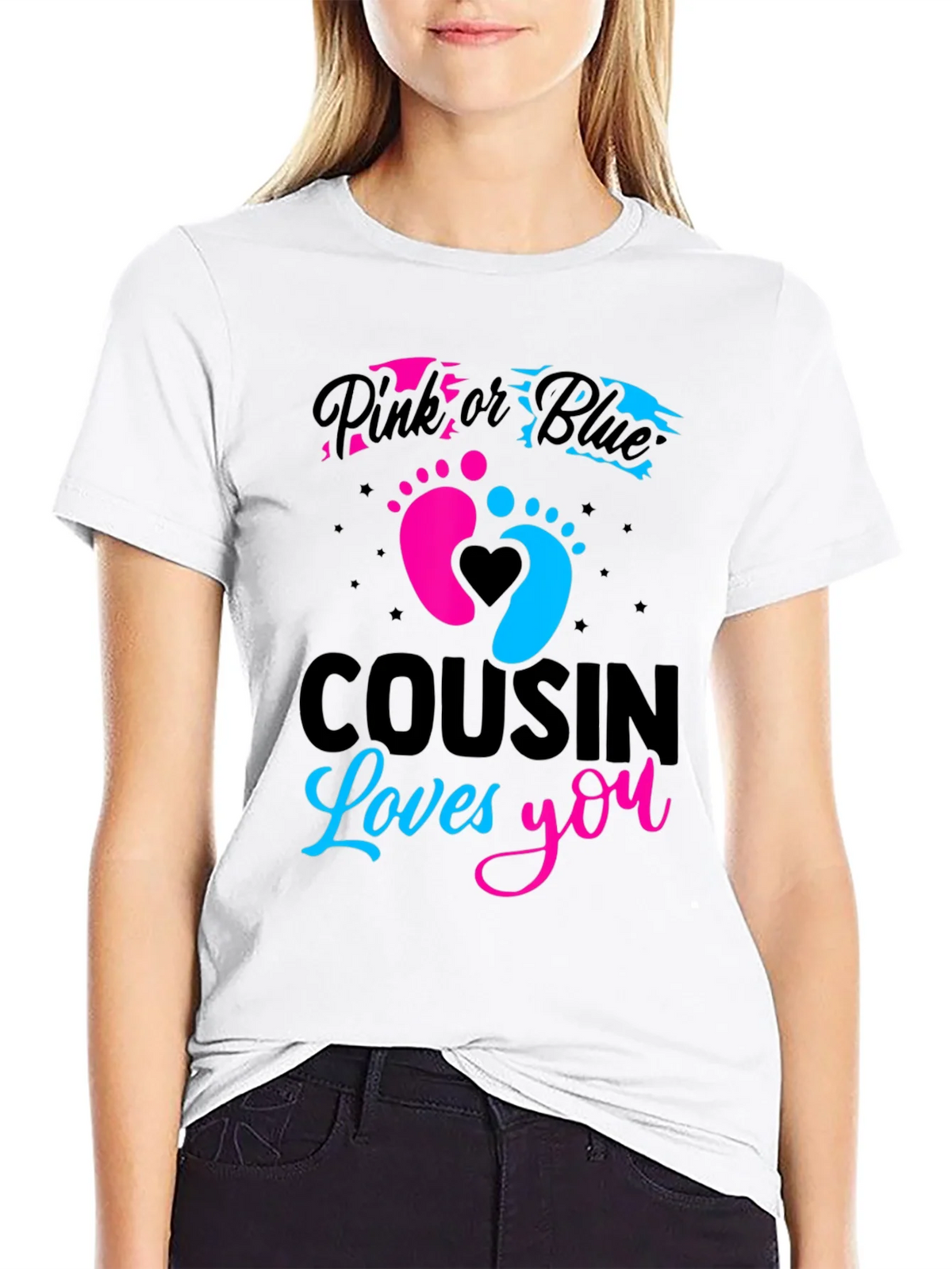 Cousin Loves You Gender Reveal T-Shirt product image 7