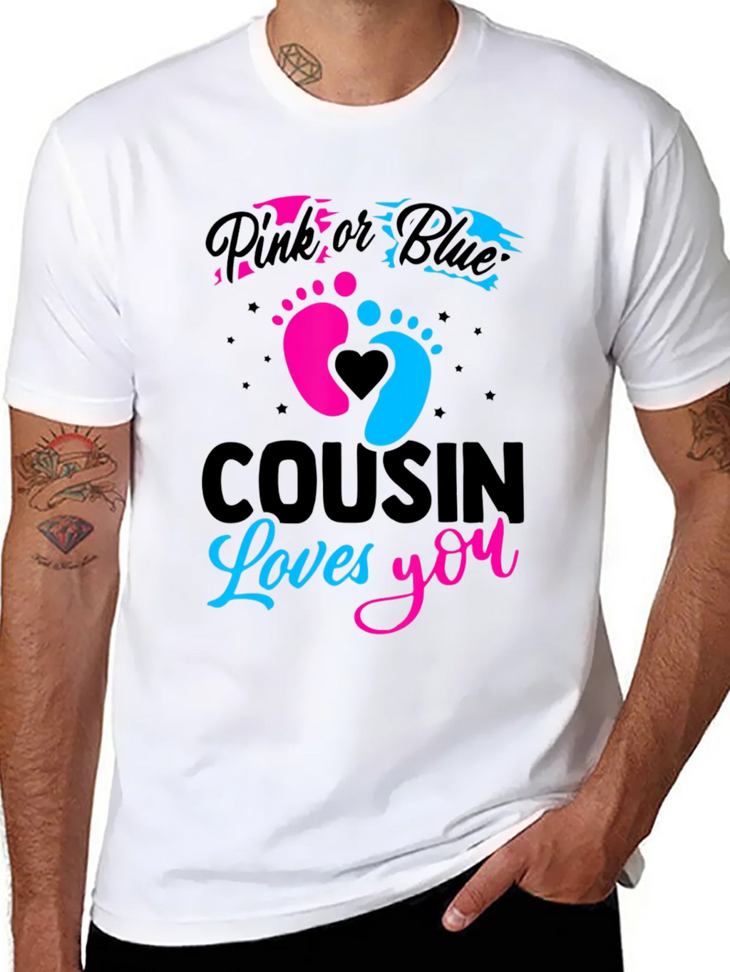 Cousin Loves You Gender Reveal T-Shirt product image 6
