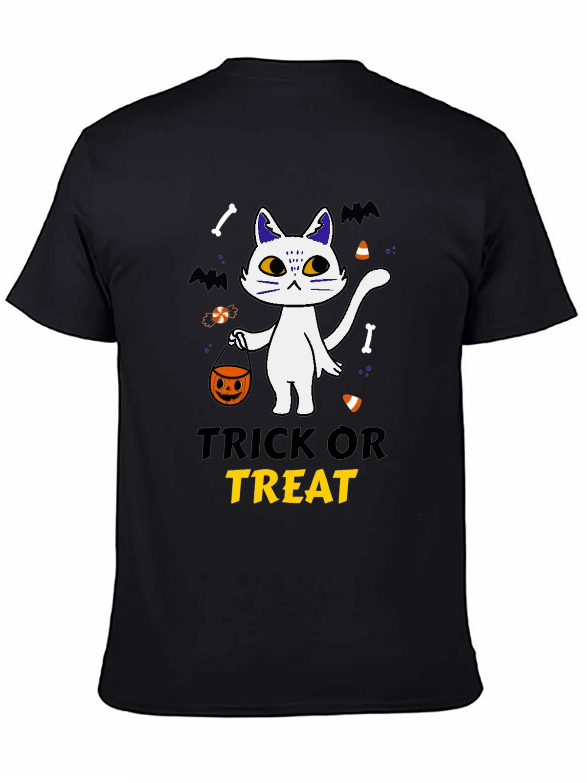 Trick or Treat Halloween Cat T-Shirt product image 4