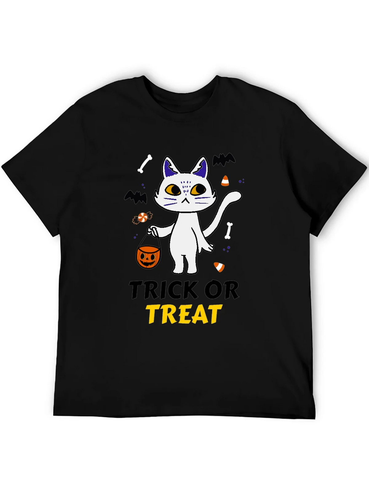 Trick or Treat Halloween Cat T-Shirt product image 5