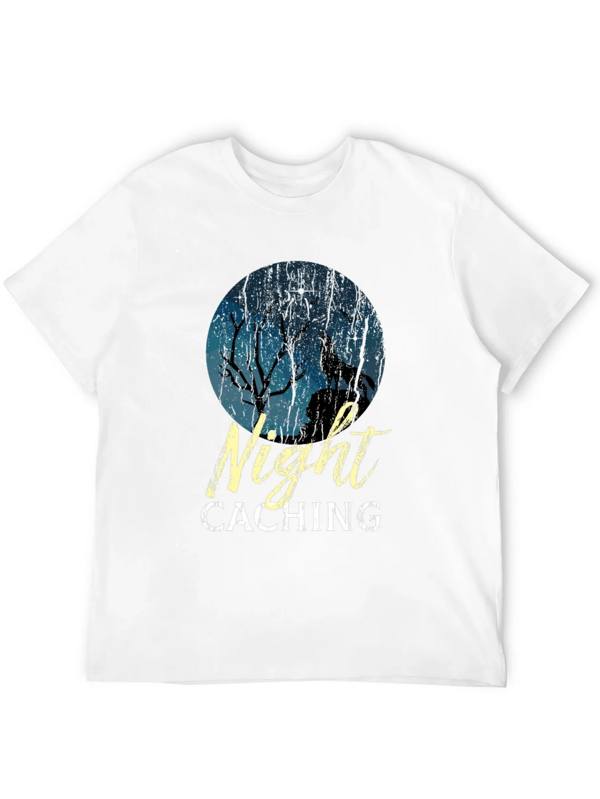 Night Caching Wolf Graphic Tee - Black Cotton Blend T-Shirt product image 10