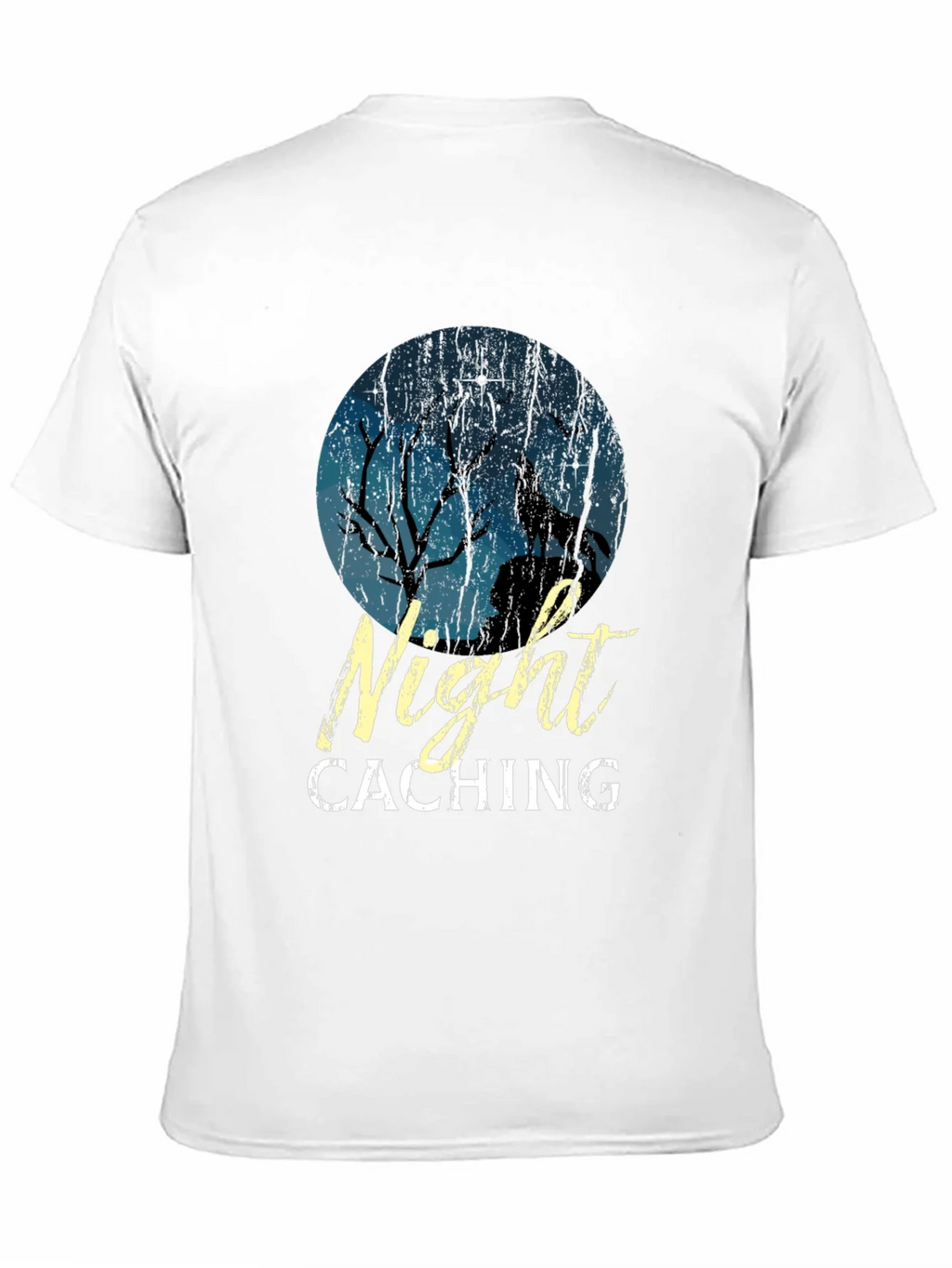 Night Caching Wolf Graphic Tee - Black Cotton Blend T-Shirt product image 9