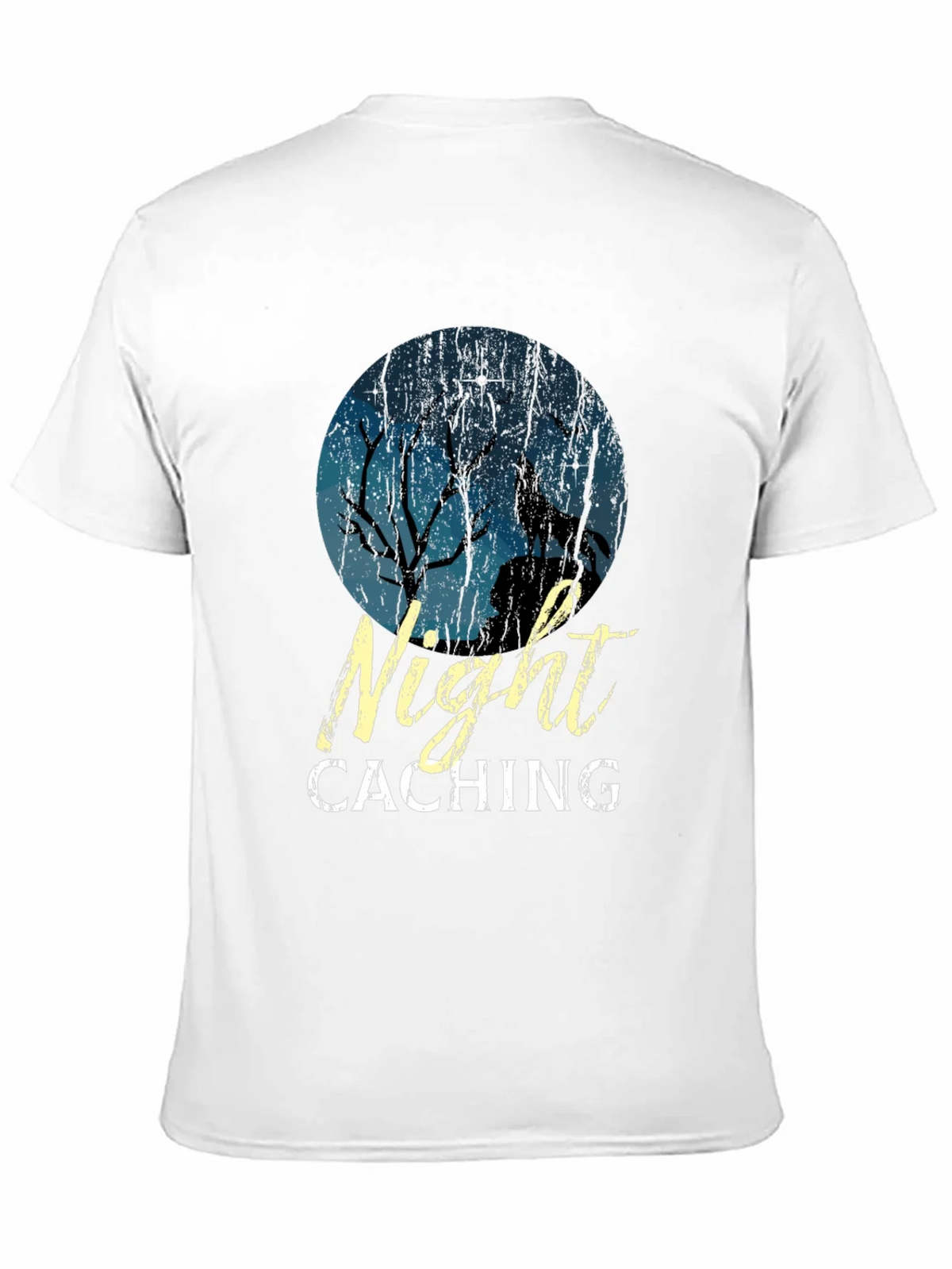 Night Caching Wolf Graphic Tee - Black Cotton Blend T-Shirt product image 9
