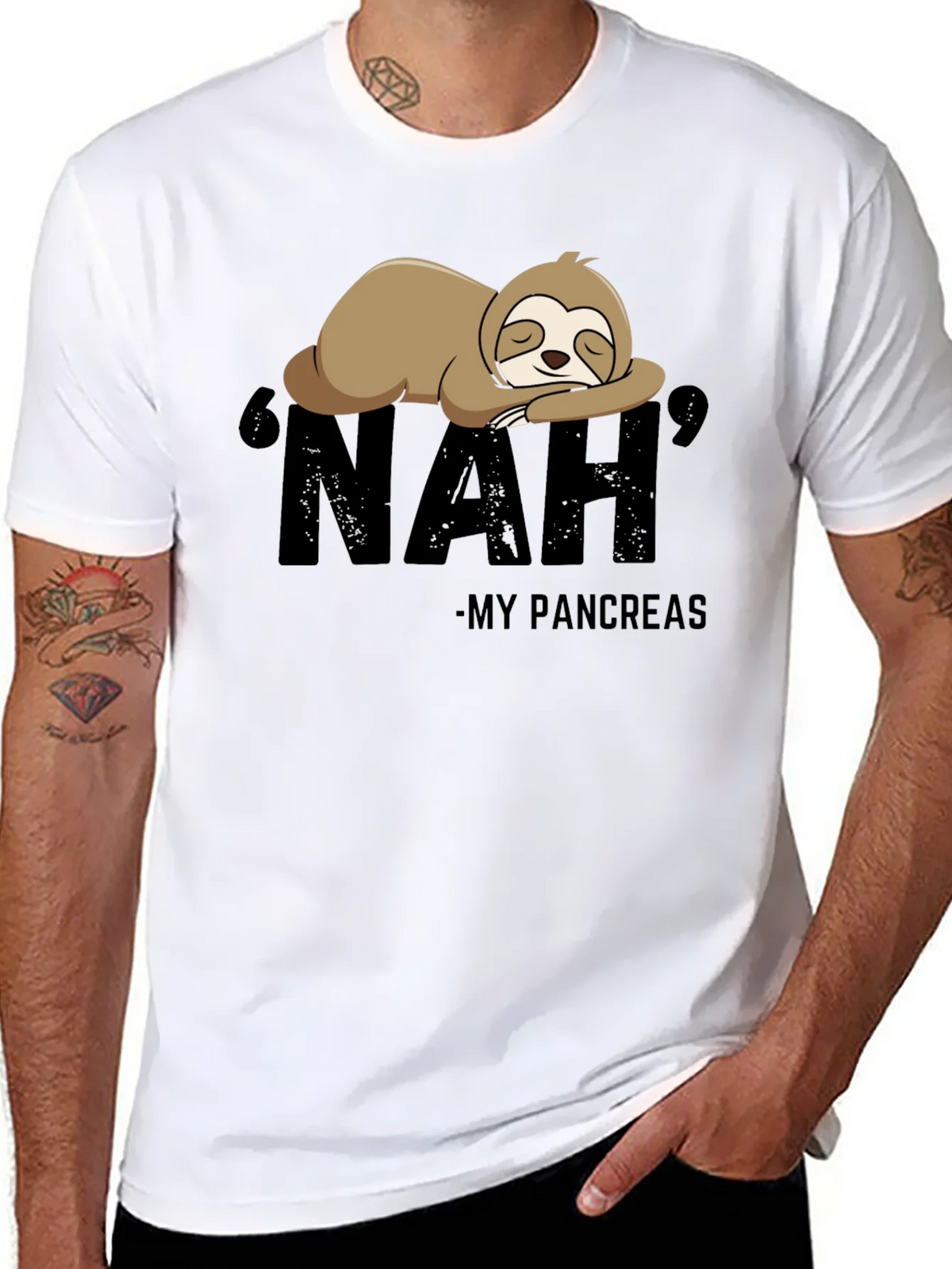Nah My Pancreas Sloth T-Shirt product image 7