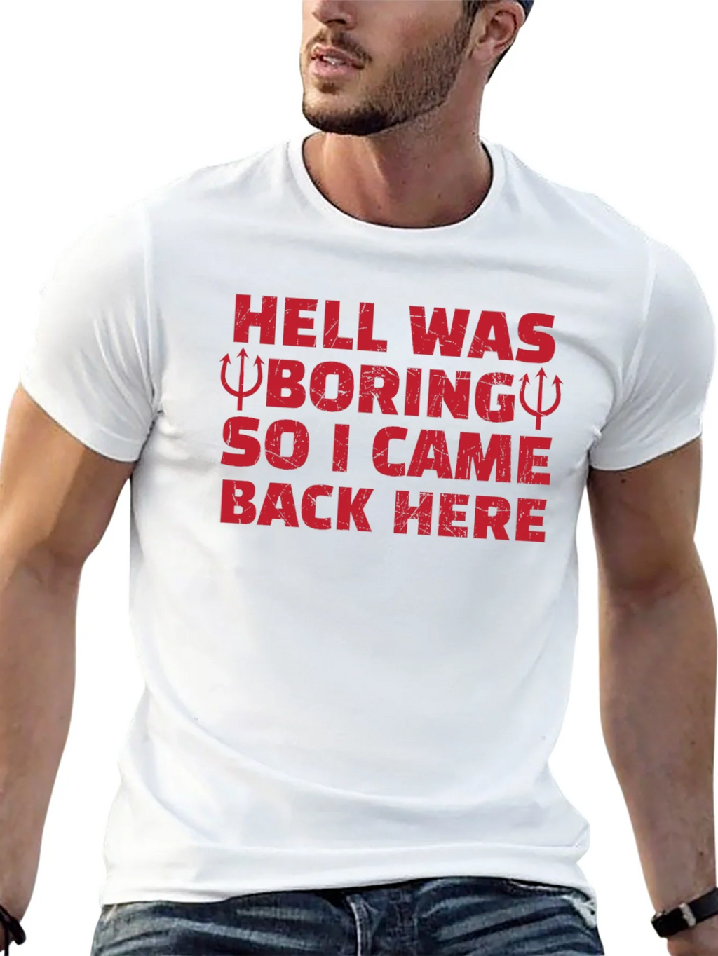 Hell Was Boring Funny Graphic T-Shirt product image 11