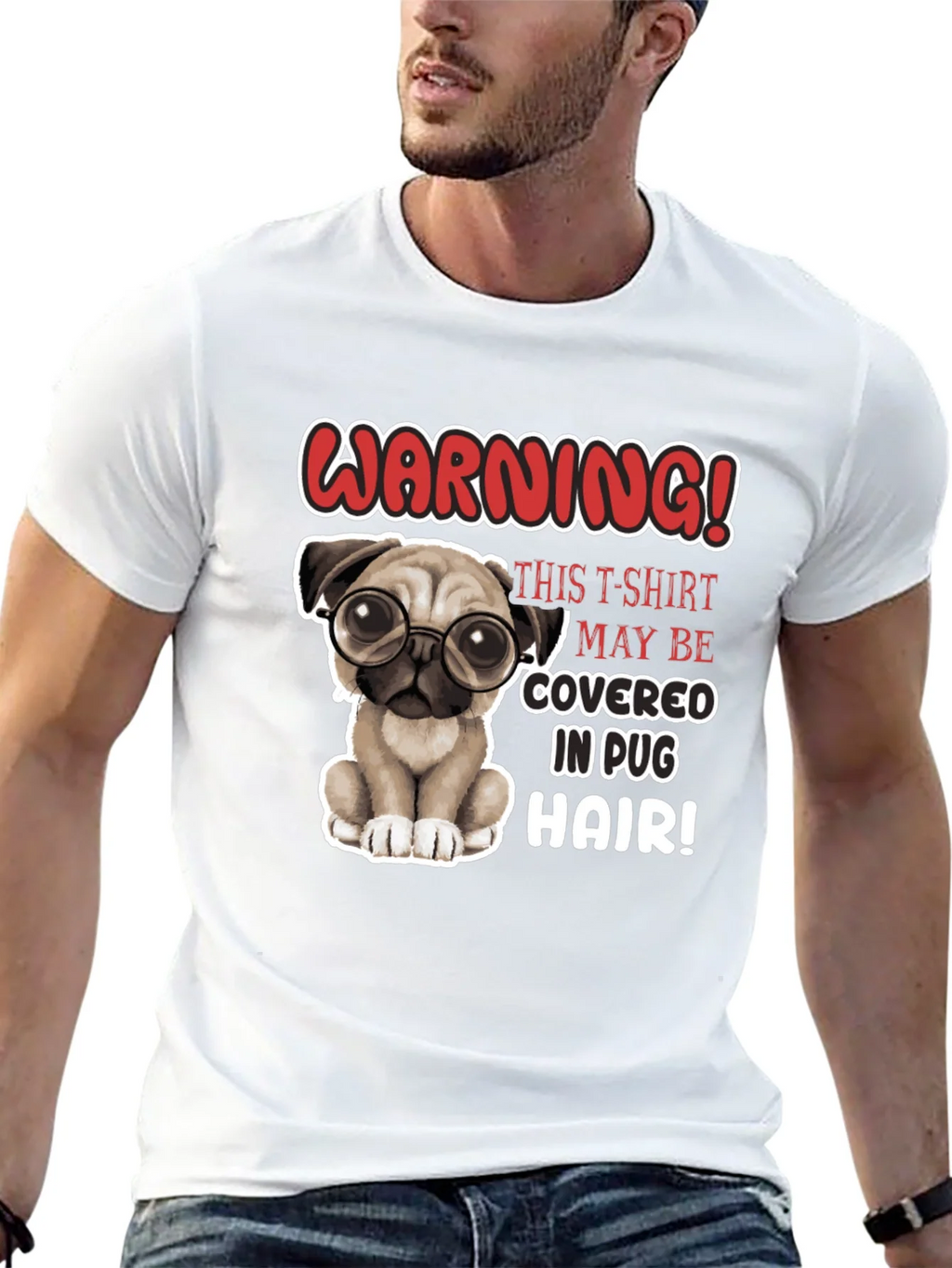 Warning! Pug Hair T-Shirt - Cute Dog Lover Tee product image 9