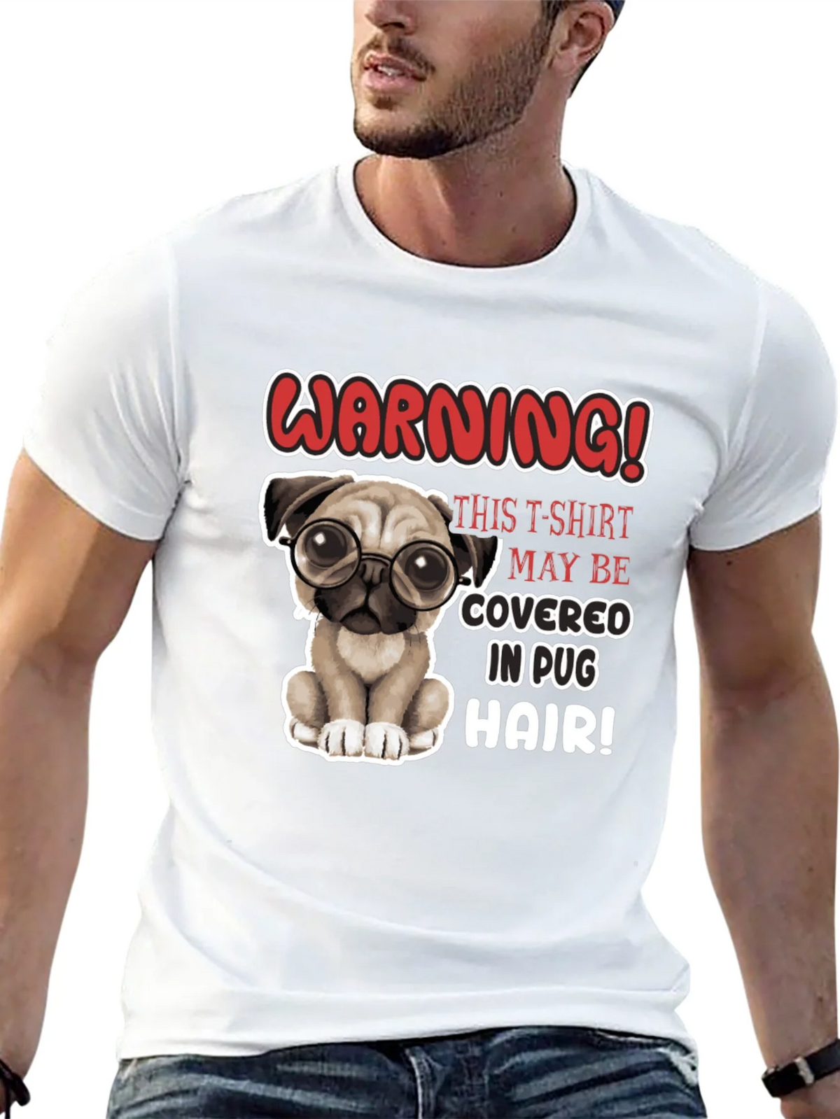 Warning! Pug Hair T-Shirt - Cute Dog Lover Tee product image 9