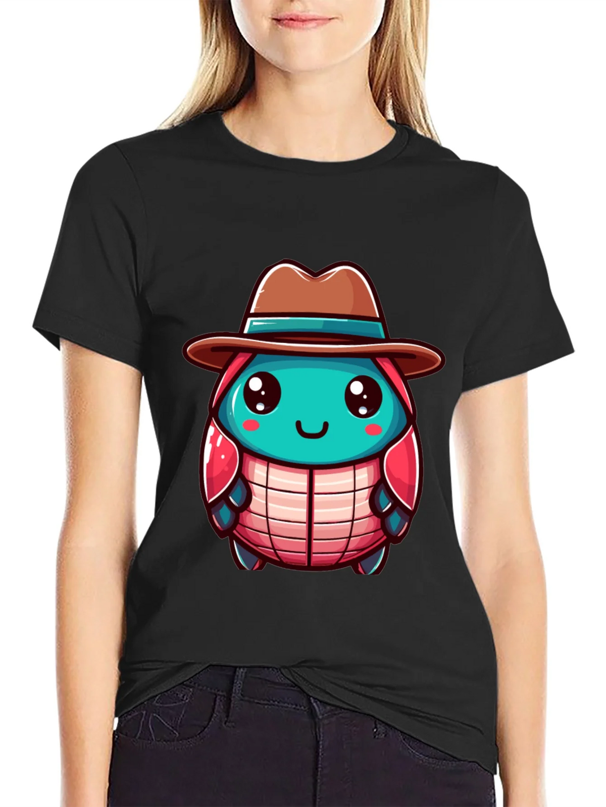 Cartoon Character on Black T-Shirt product image 2