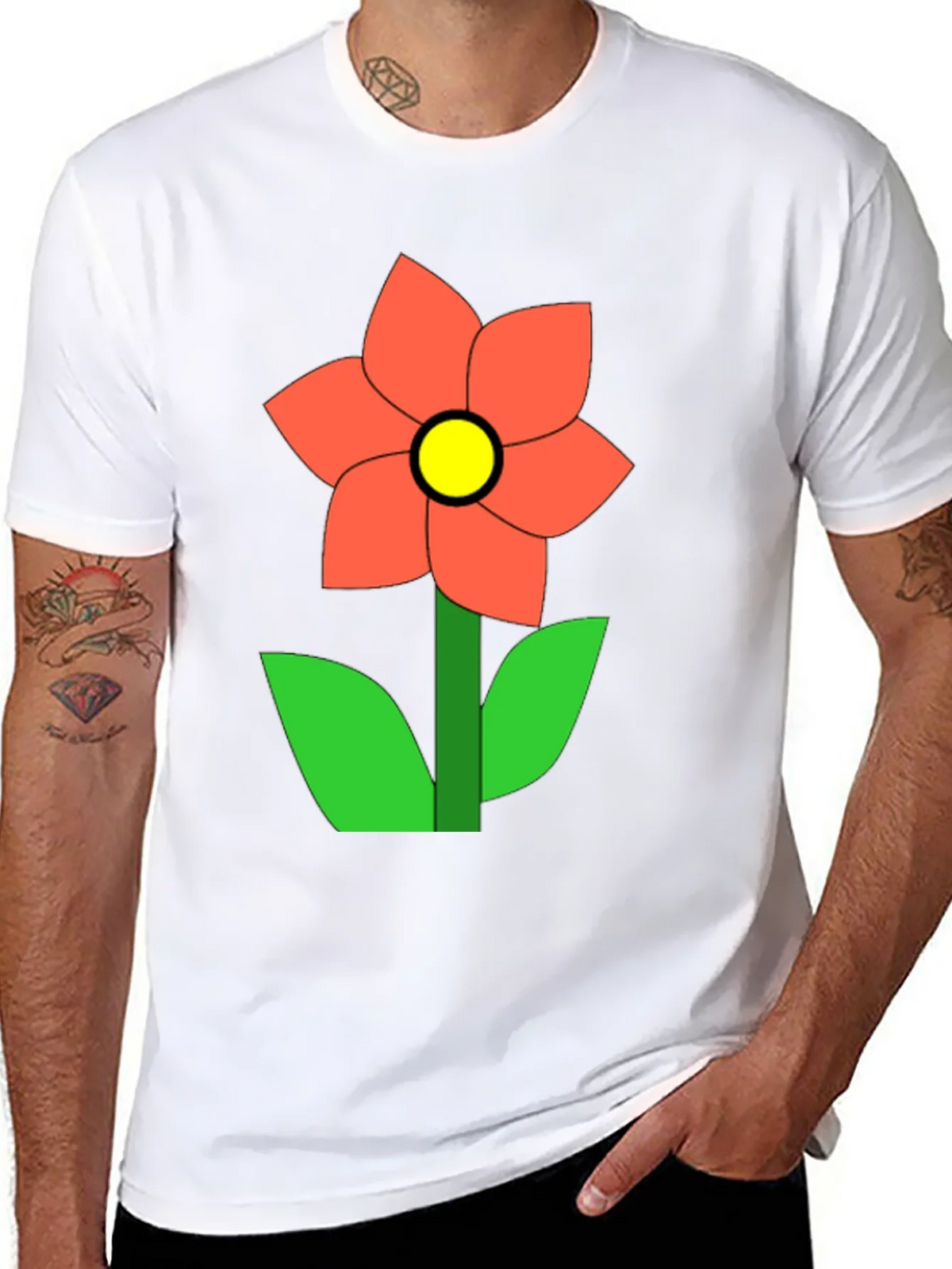 Flower Graphic Black T-Shirt Casual Wear product image 7