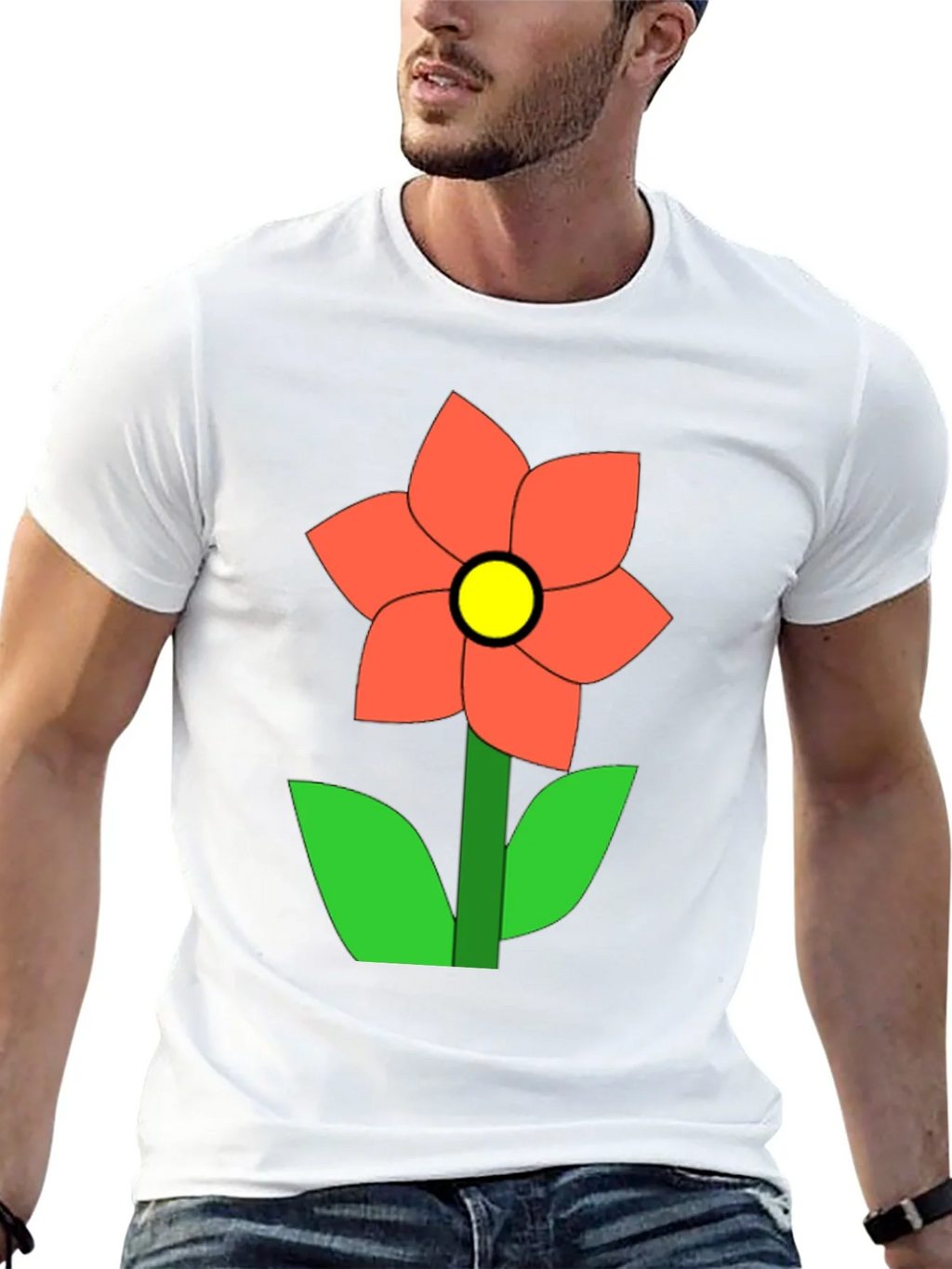 Flower Graphic Black T-Shirt Casual Wear product image 11