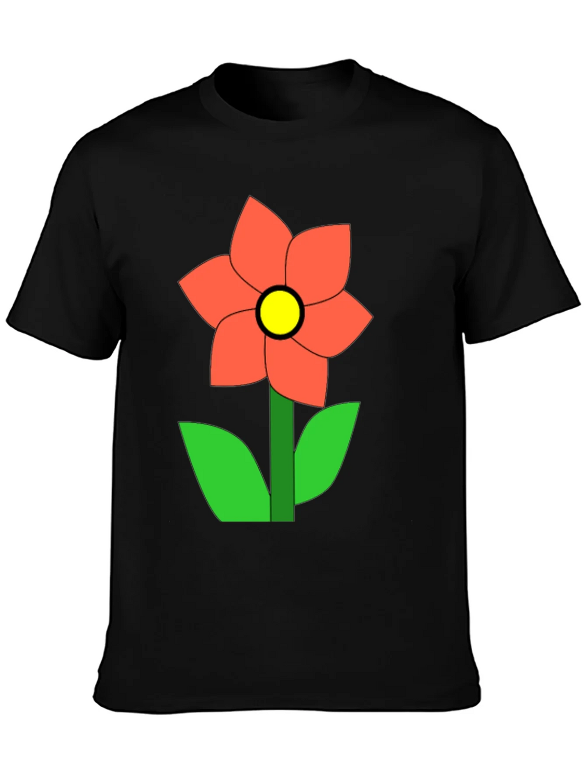 Flower Graphic Black T-Shirt Casual Wear product image 3