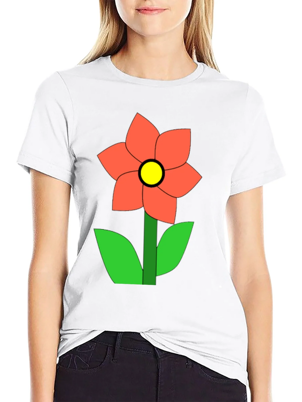 Flower Graphic Black T-Shirt Casual Wear product image 8