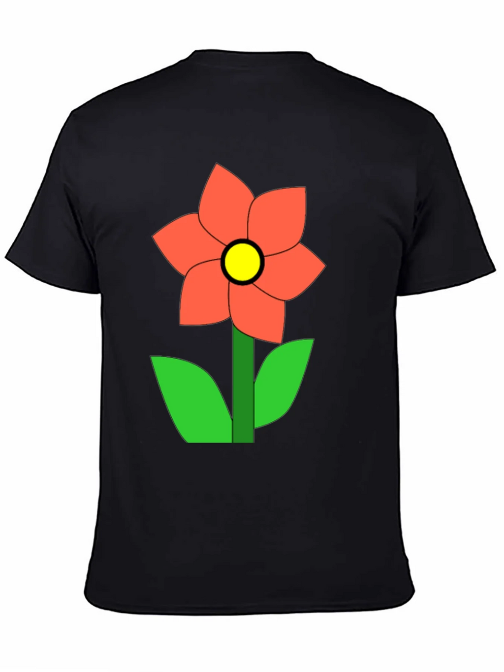 Flower Graphic Black T-Shirt Casual Wear product image 4
