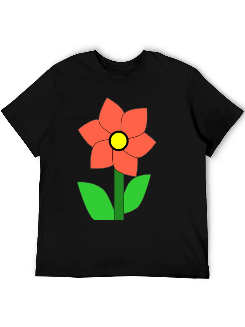Flower Graphic Black T-Shirt Casual Wear product image 5